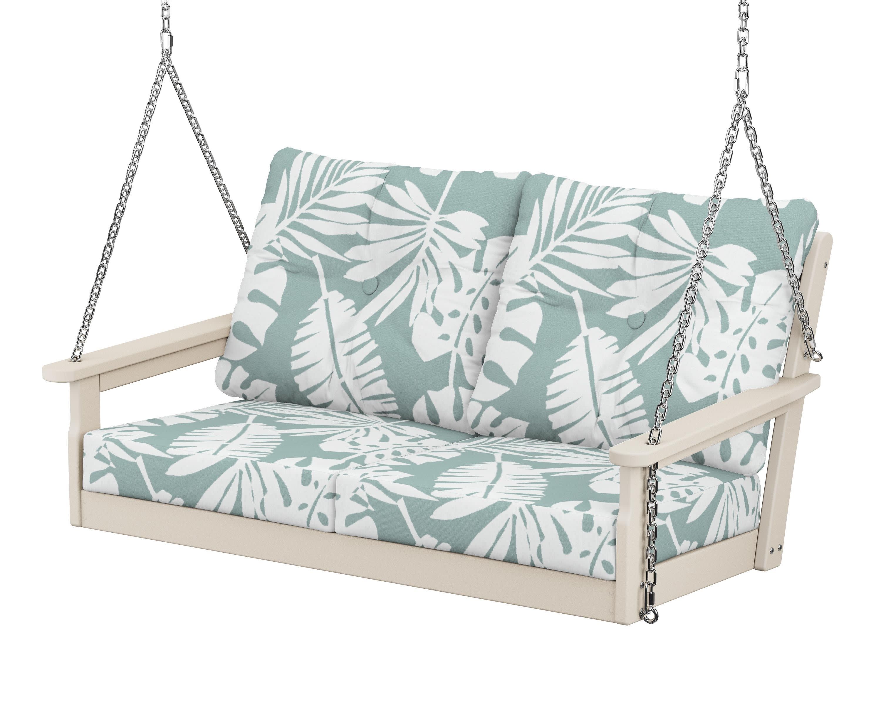 Vineyard Deep Seating Swing in Sand / Leaf Glacier Spa