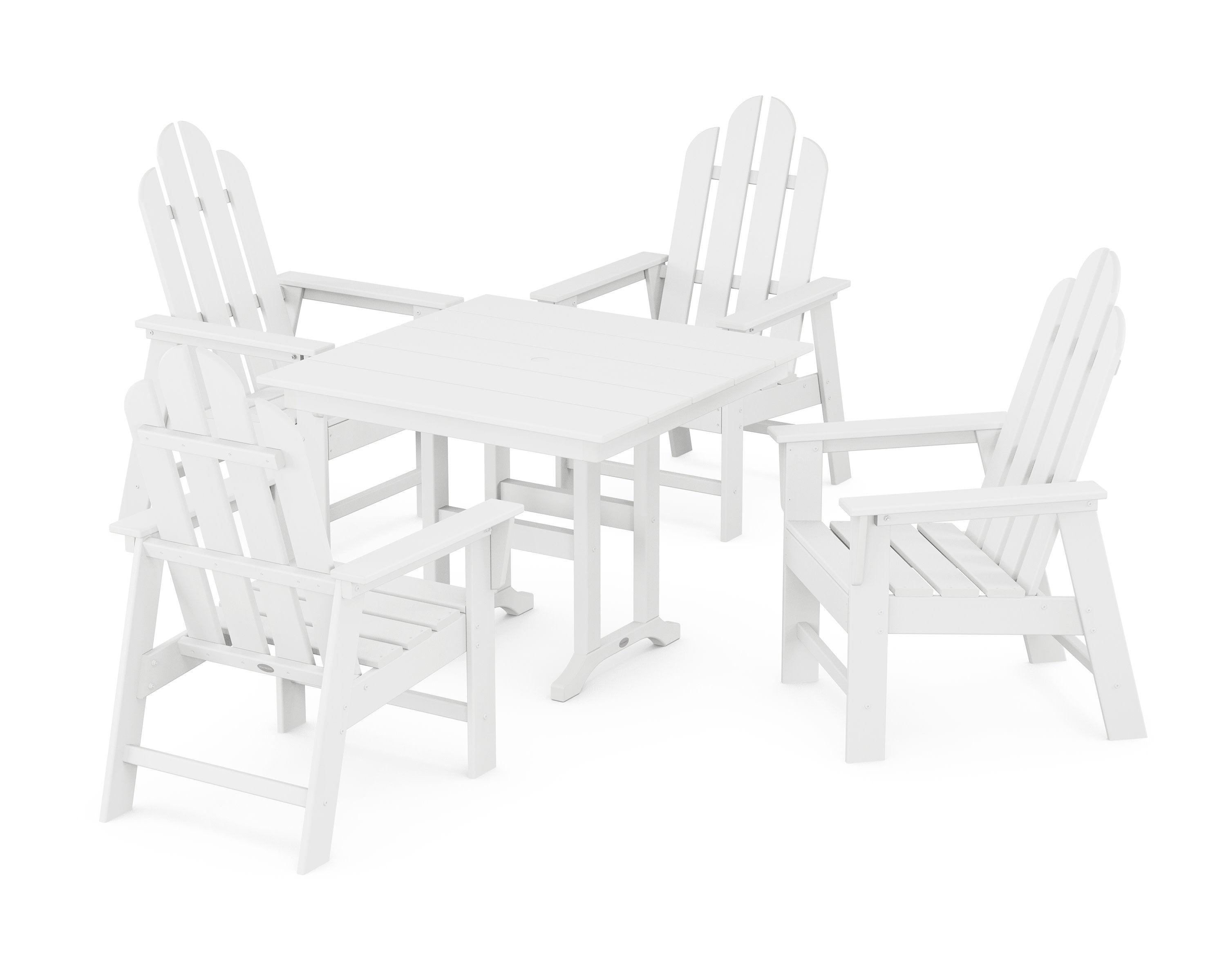 Long Island 5-Piece Farmhouse Dining Set in White