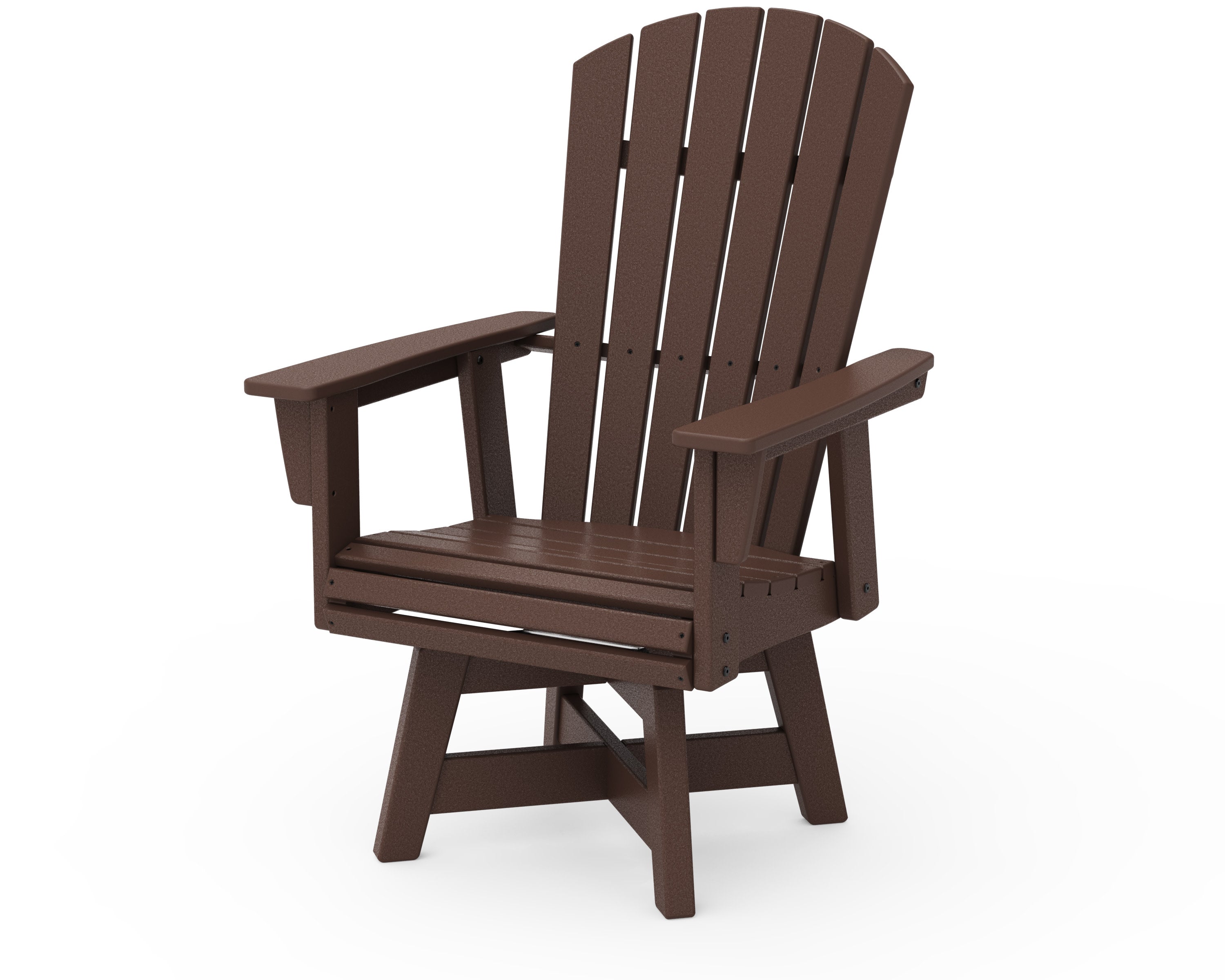 Nautical Curveback Adirondack Swivel Dining Chair in Mahogany