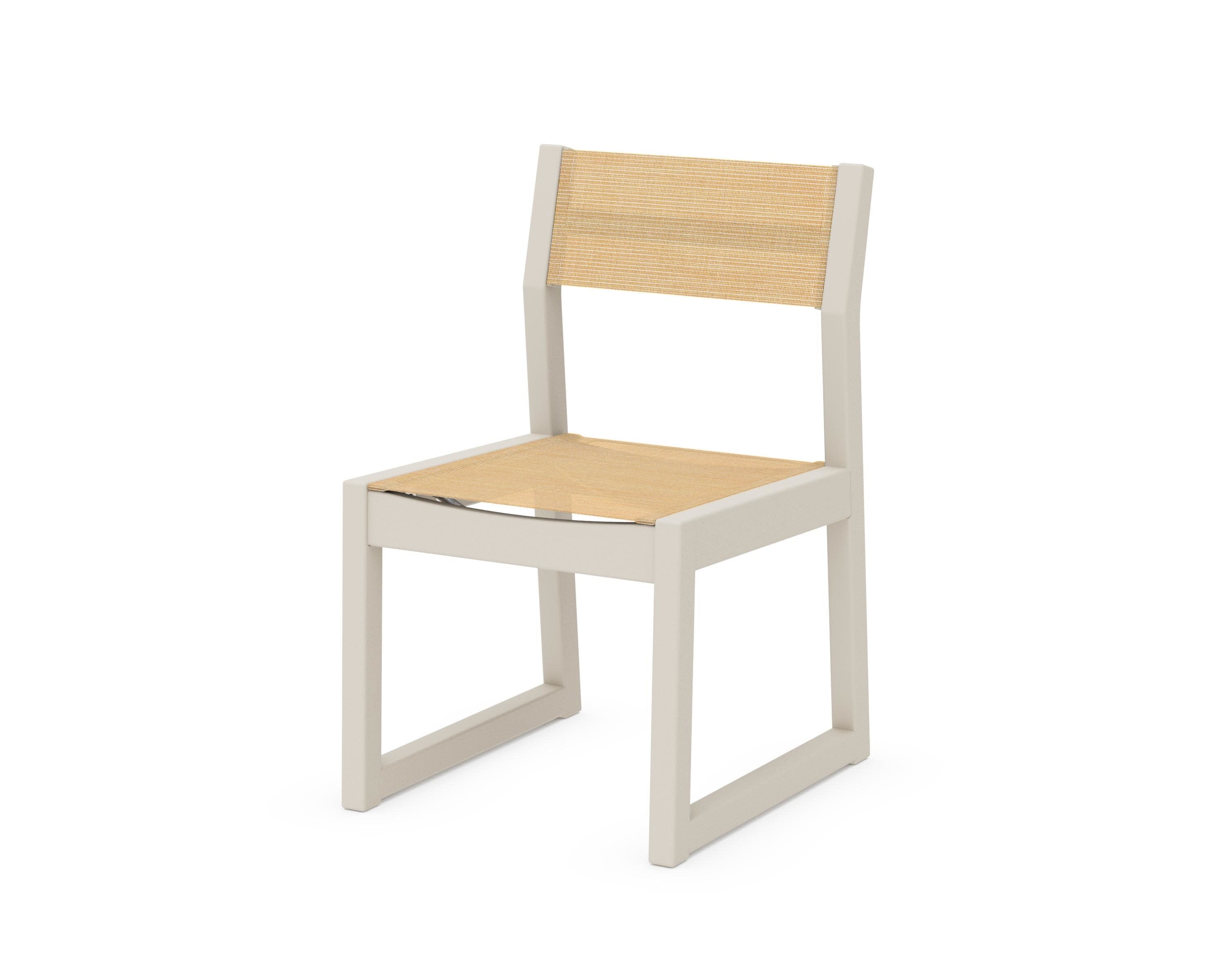 EDGE Sling Dining Side Chair in Sand / Dupioni Apricot Sling