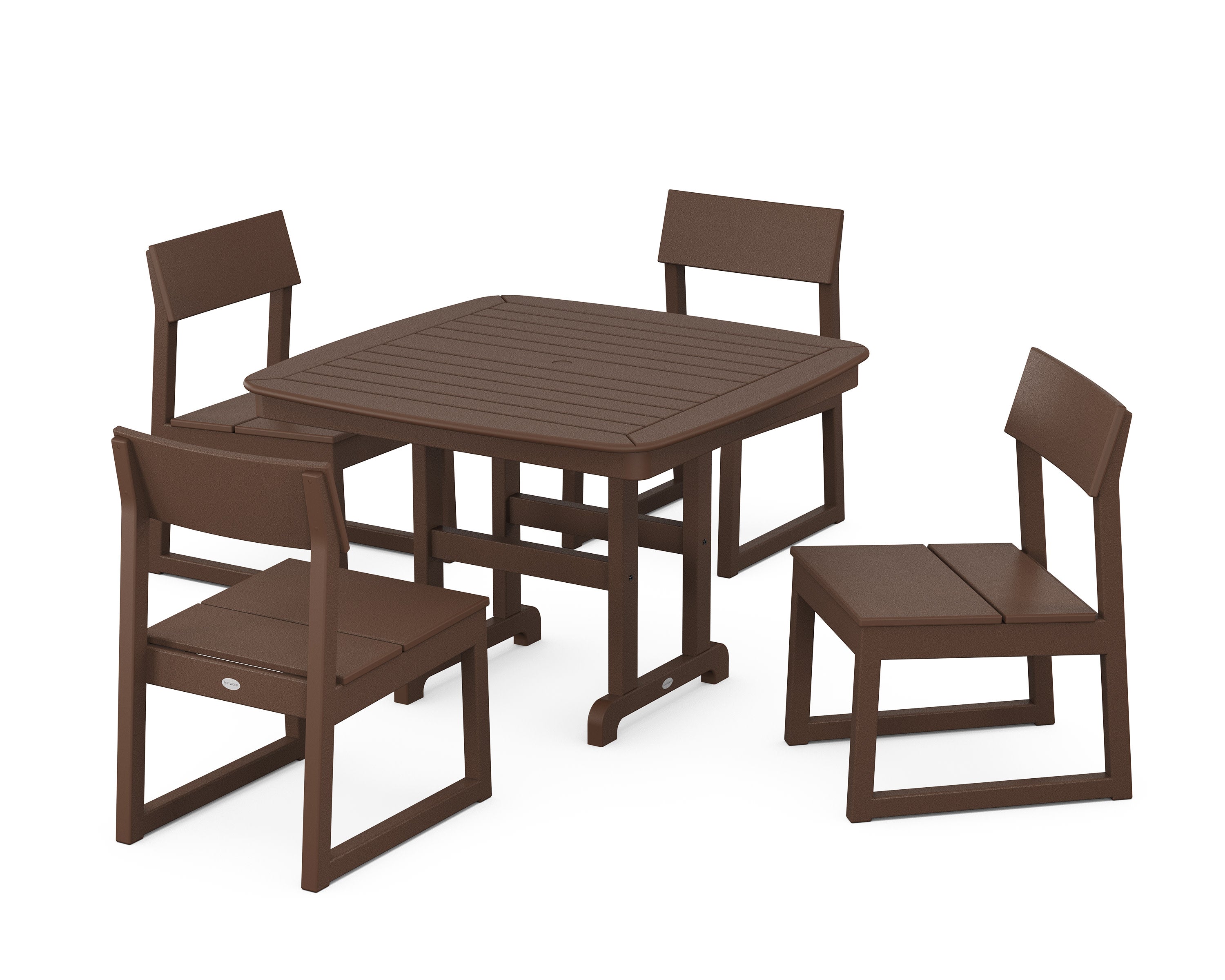 EDGE Side Chair 5-Piece Dining Set with Trestle Legs in Mahogany