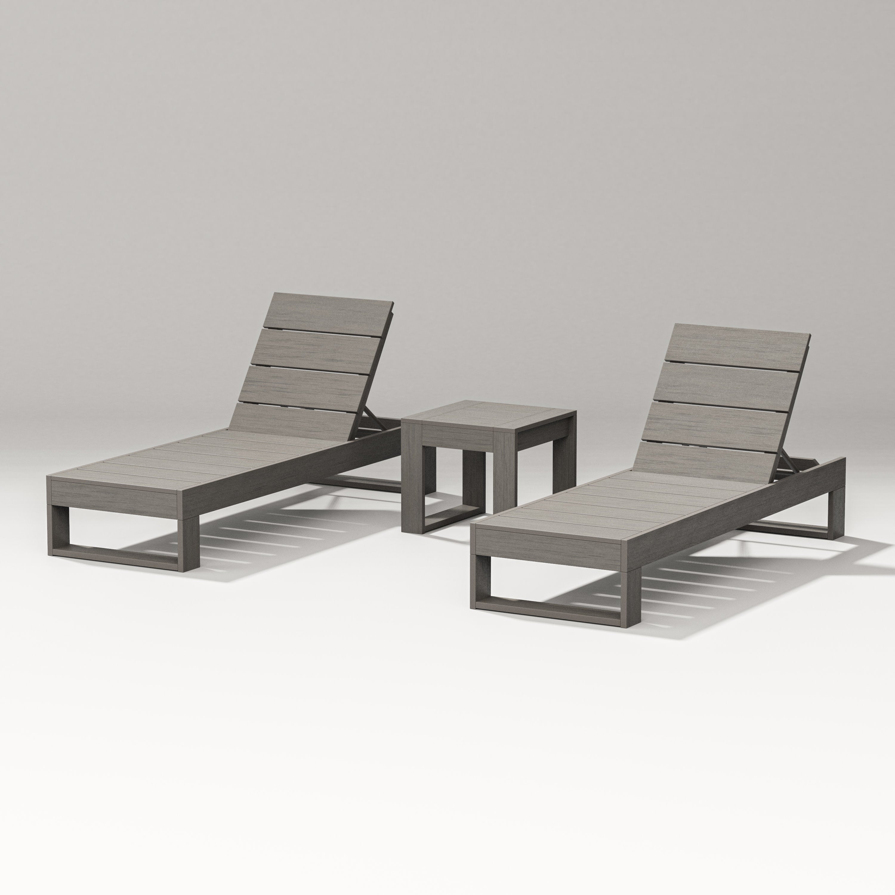 Latitude 3-Piece Lounge Chaise Set in Driftwood