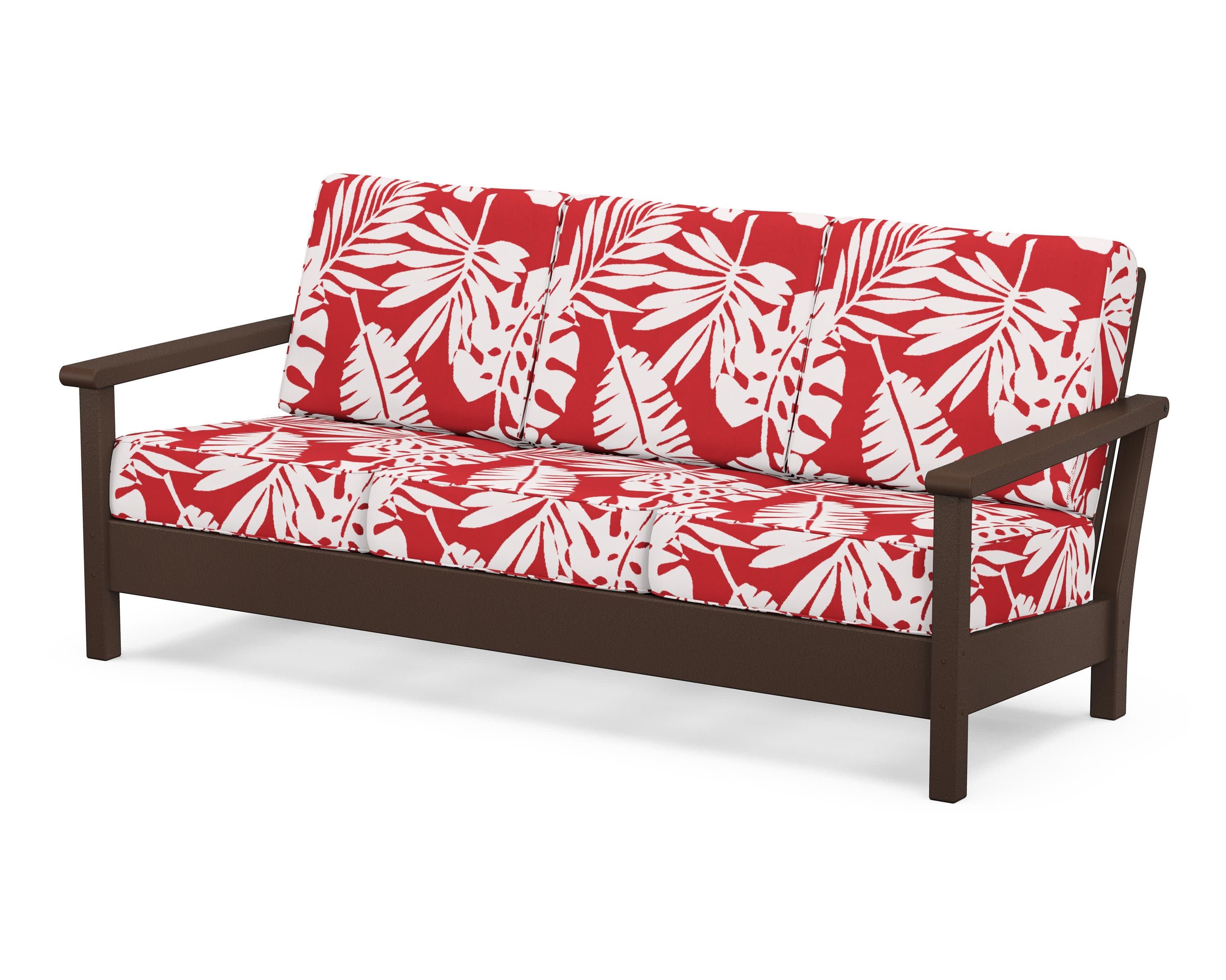 Harbour Deep Seating Sofa in Mahogany / Leaf Crimson