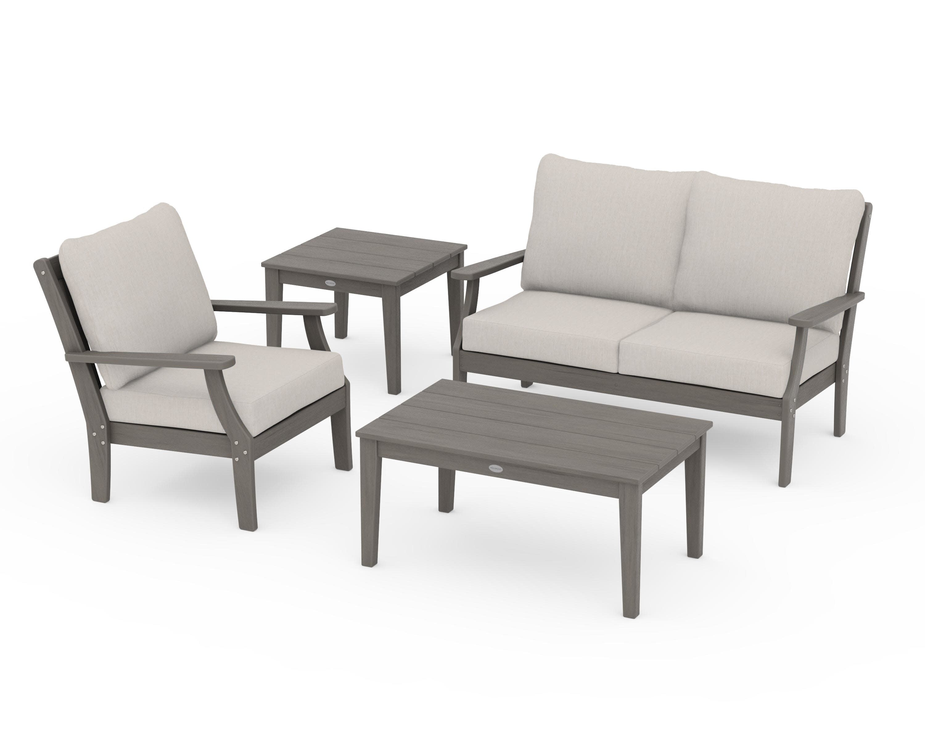 Braxton 4-Piece Deep Seating Set in Driftwood / Cast Ash