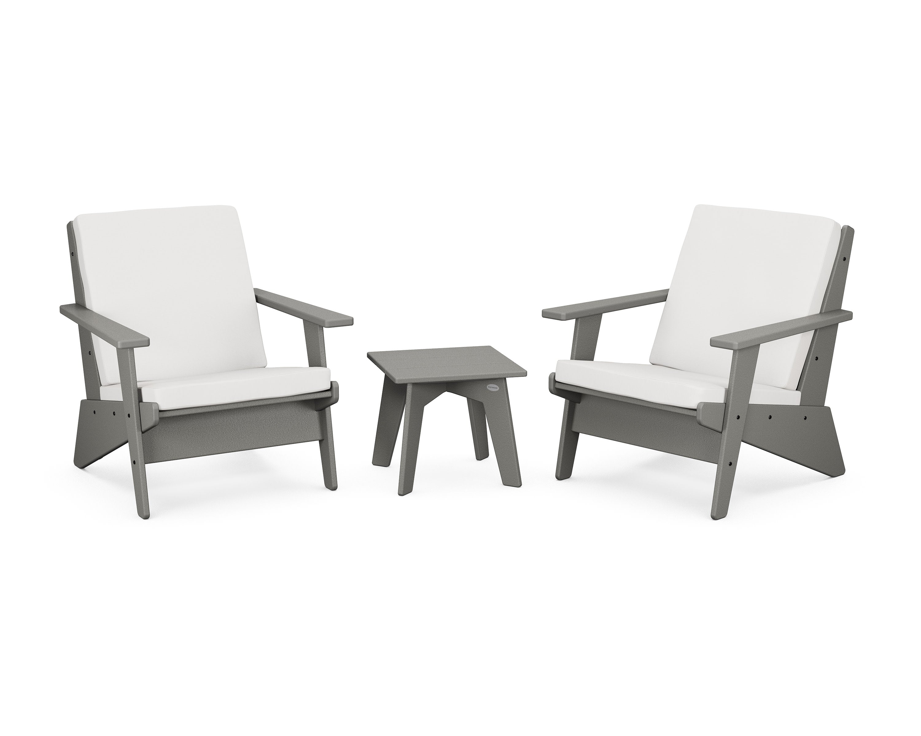 Riviera Modern Lounge 3-Piece Set in Slate Grey / Natural Linen