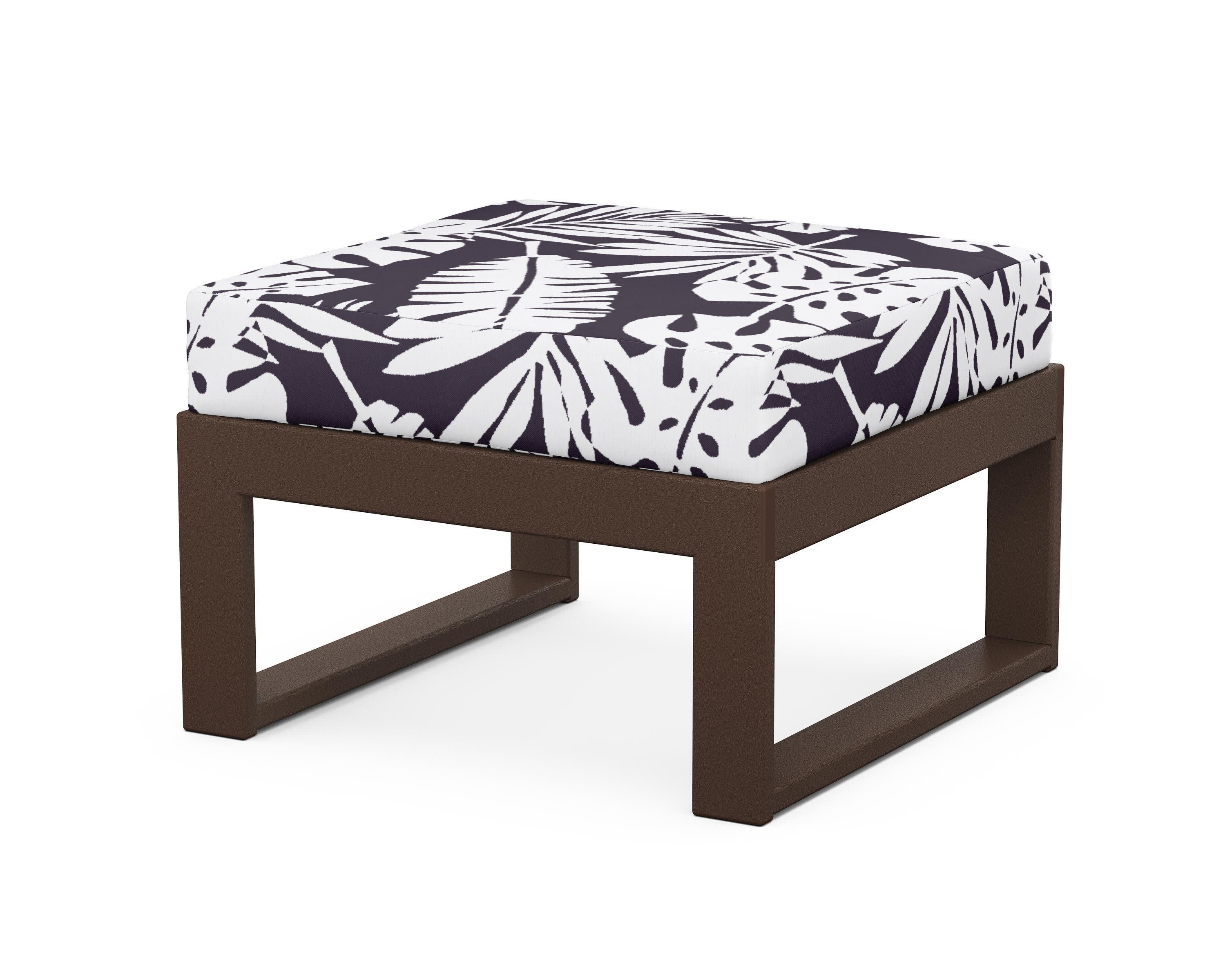 Modular Ottoman - Modern in Mahogany / Leaf Navy