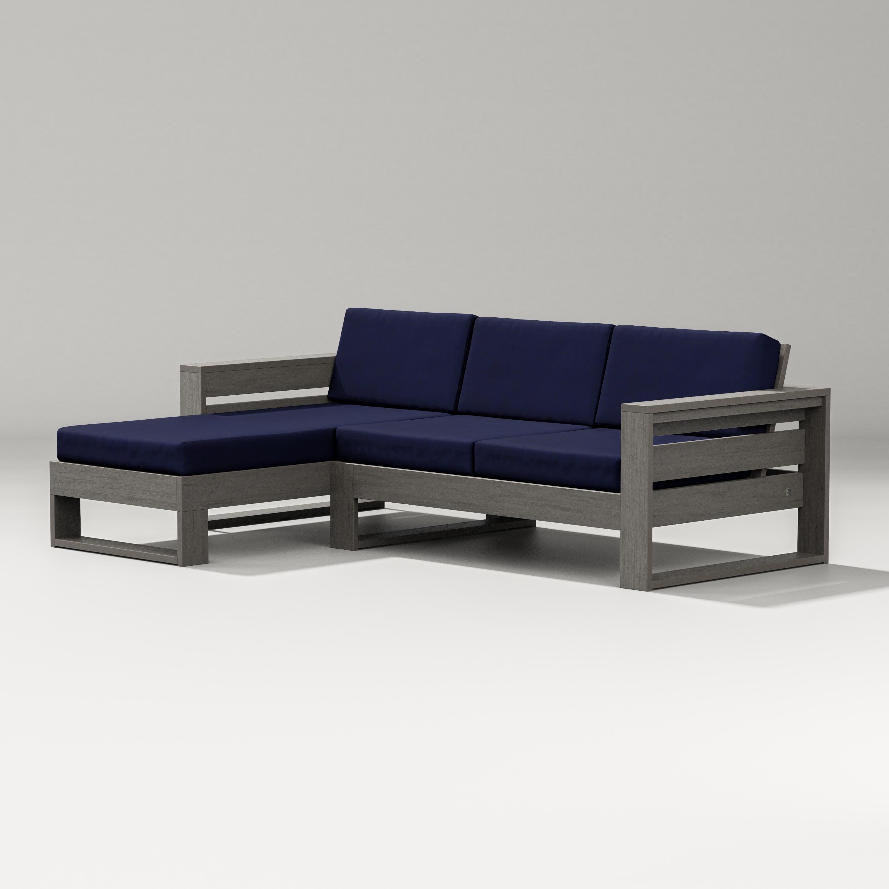Latitude Left Chaise Sectional in Driftwood / Navy