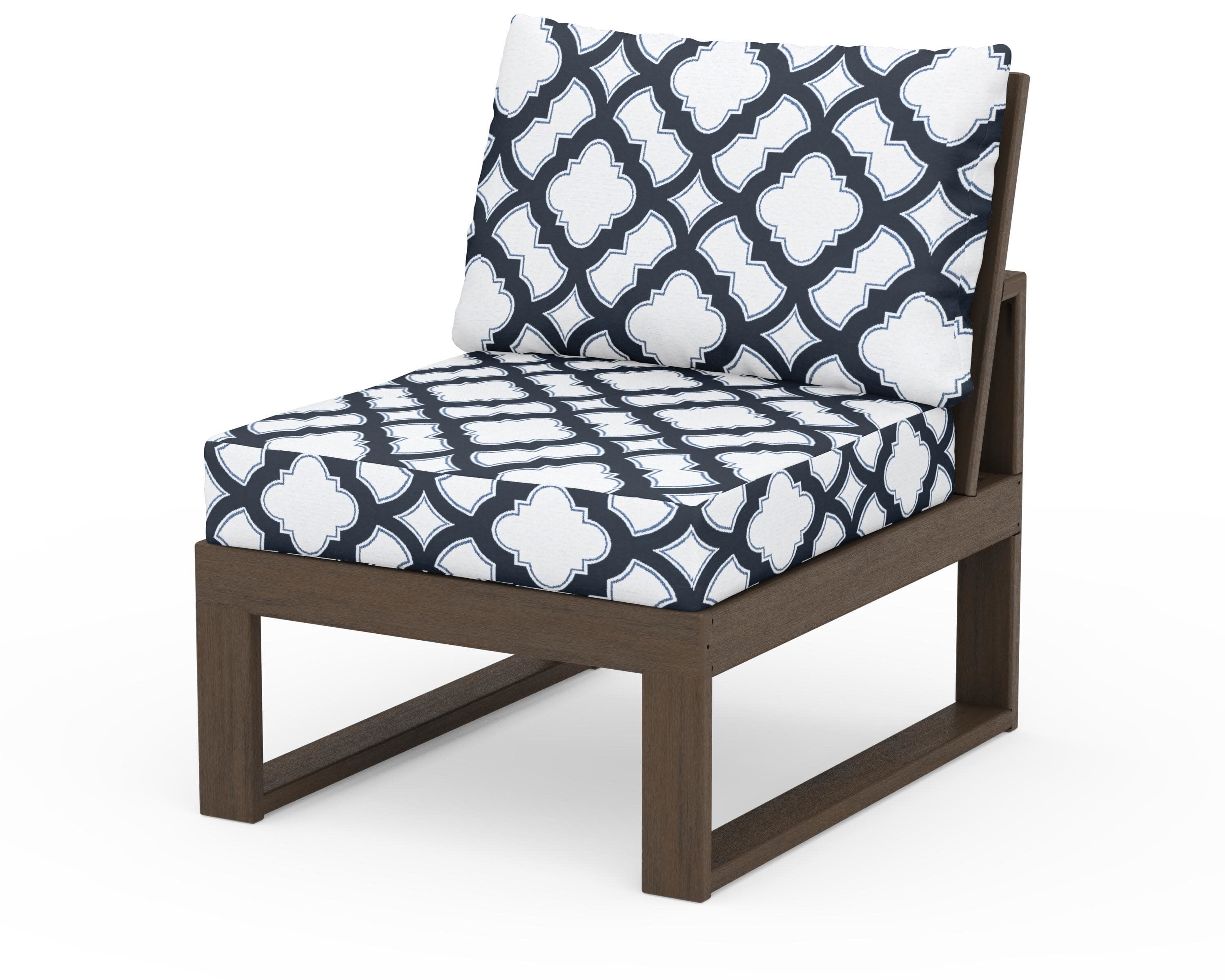 Modular Armless Chair in Kona / Trellis Marine Indigo