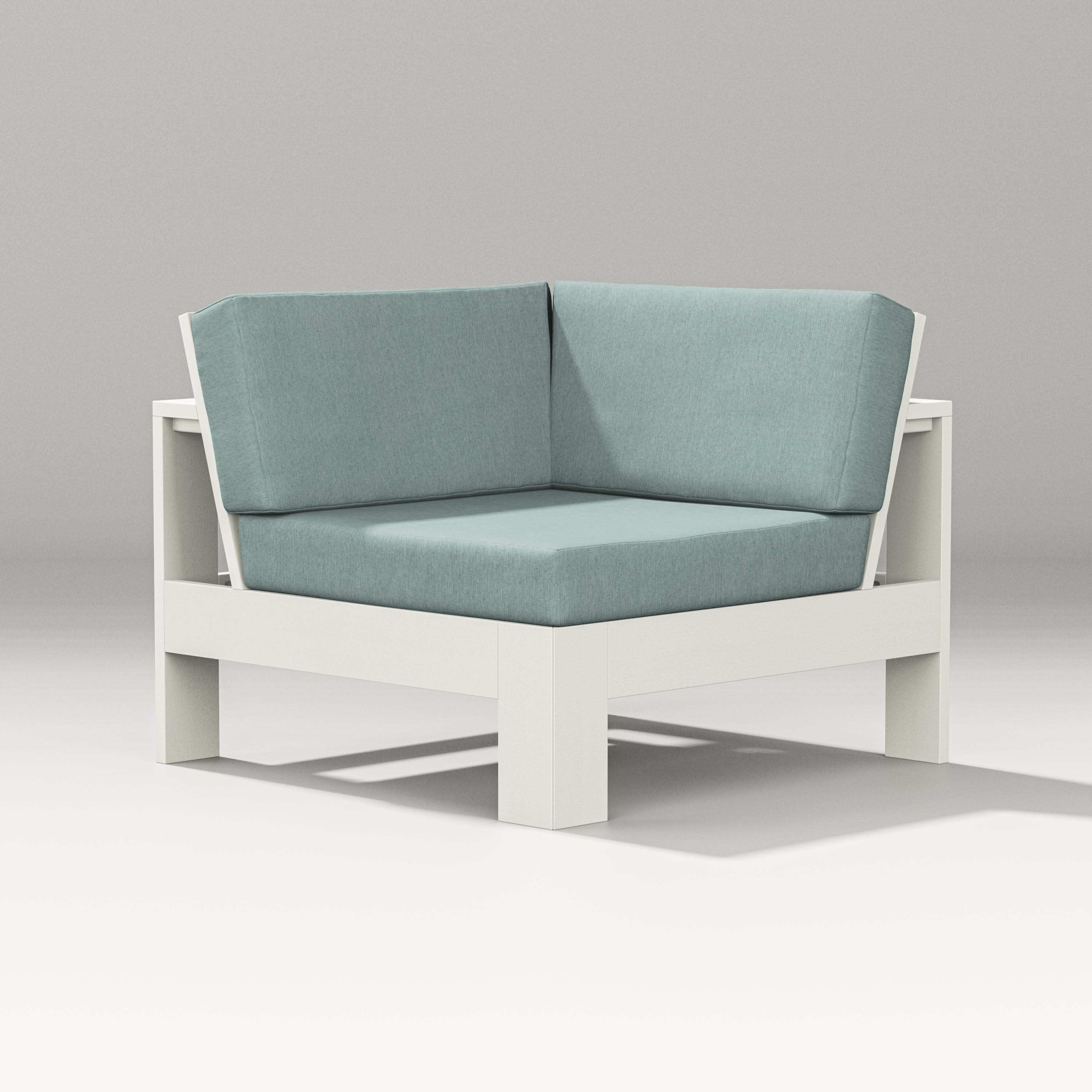 Latitude Modular Corner Chair in Vintage White / Glacier Spa