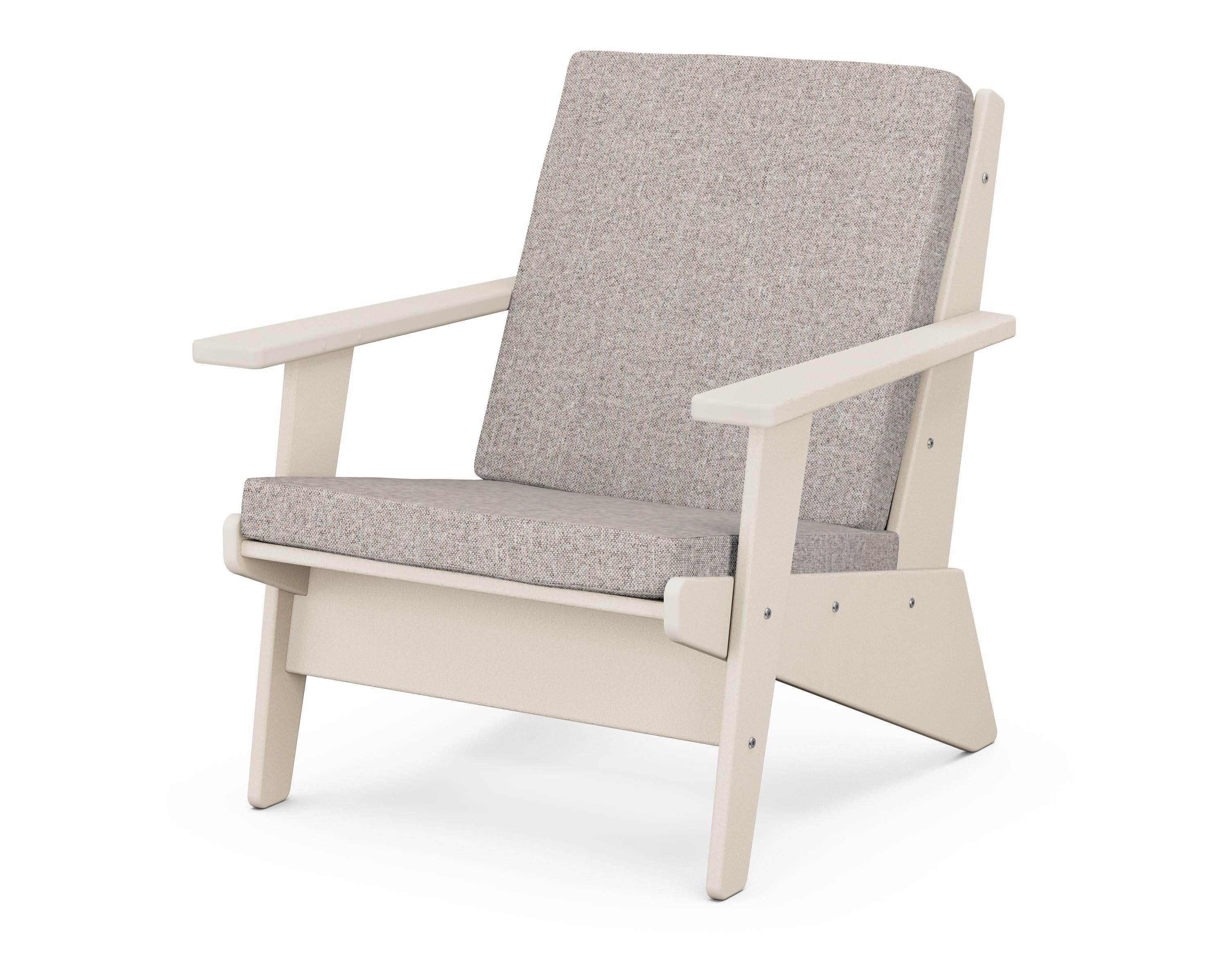 Riviera Modern Lounge Chair in Sand / Weathered Tweed