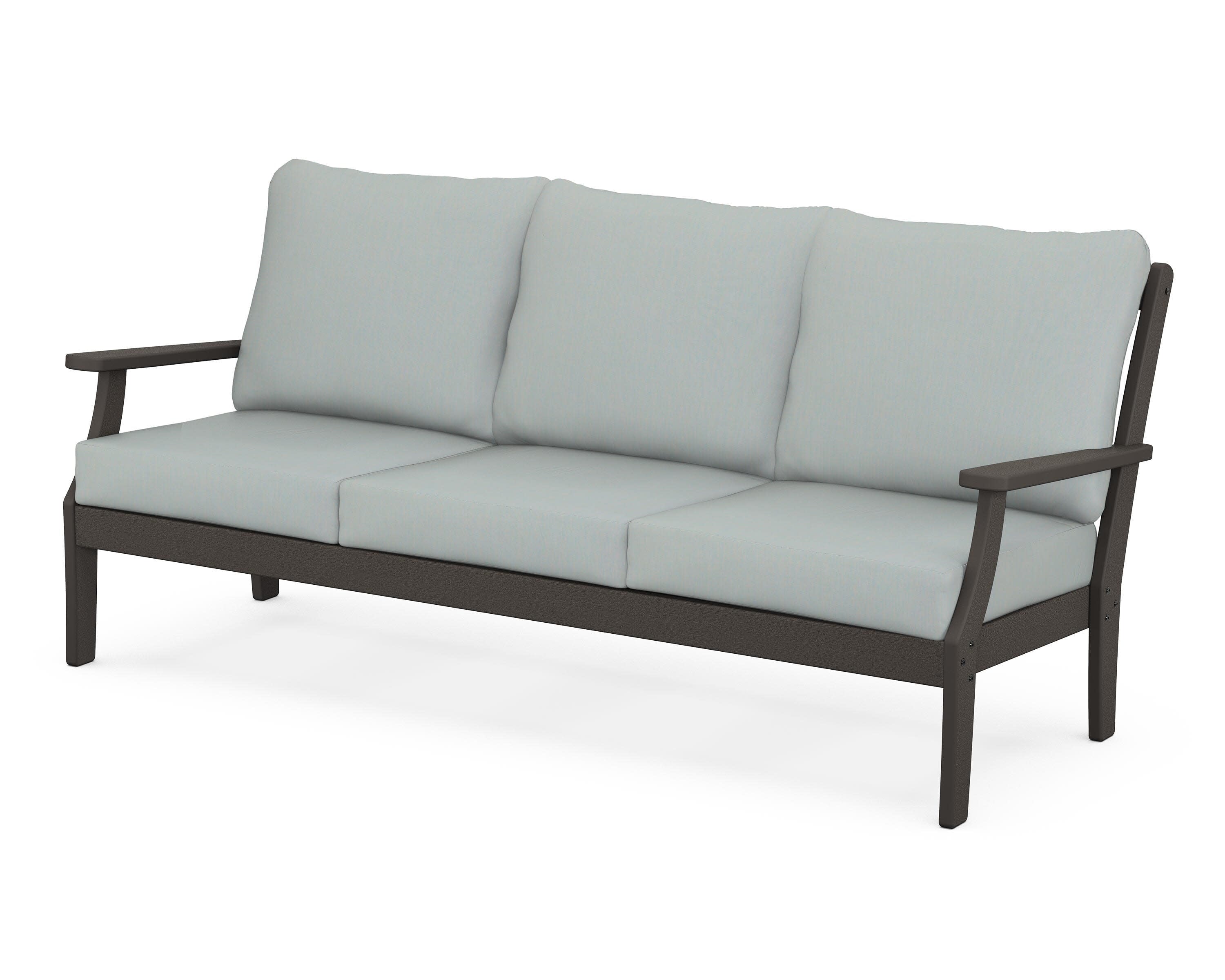 Braxton Deep Seating Sofa in Vintage Coffee / Spa