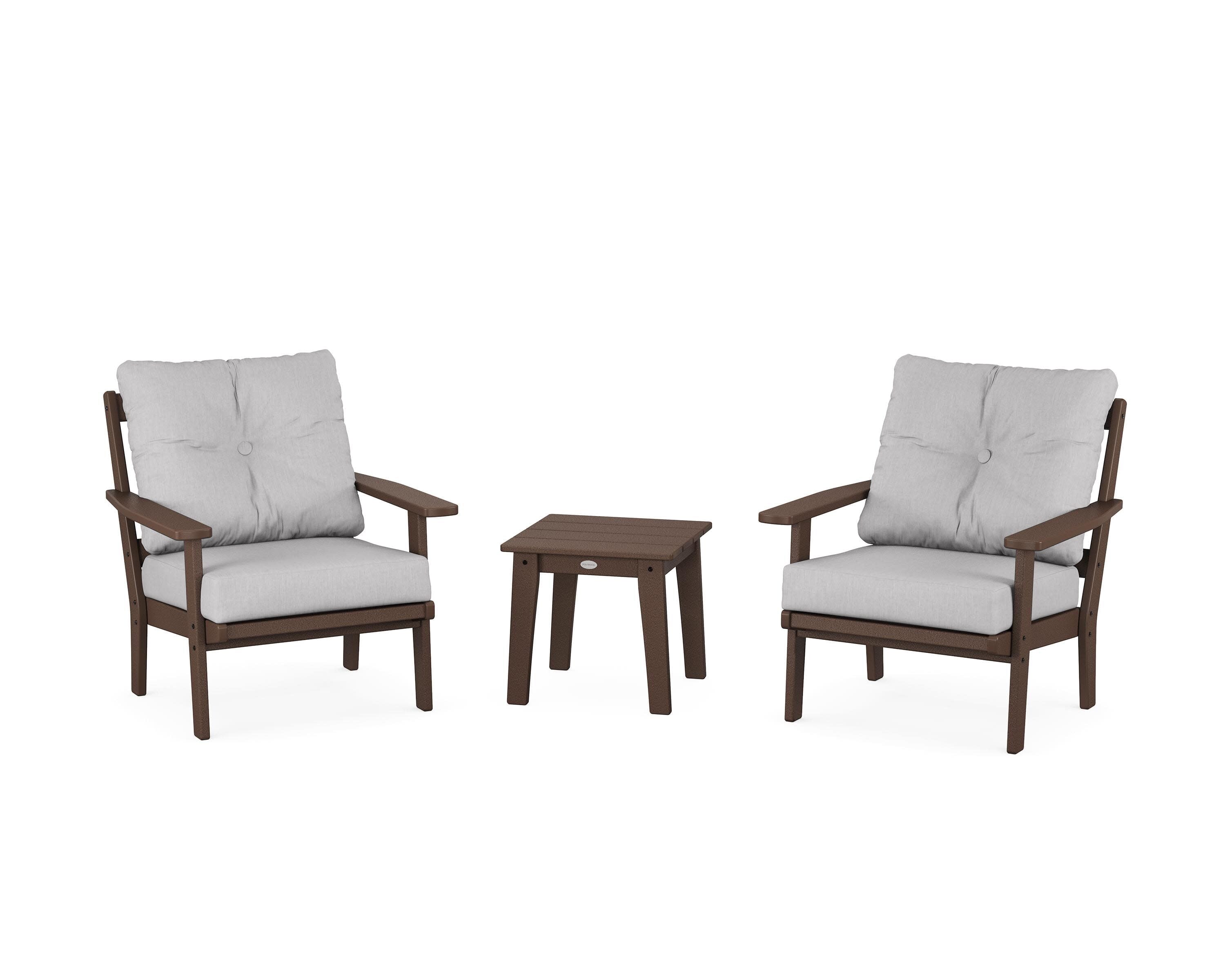 Oxford 3-Piece Deep Seating Set in Mahogany / Granite