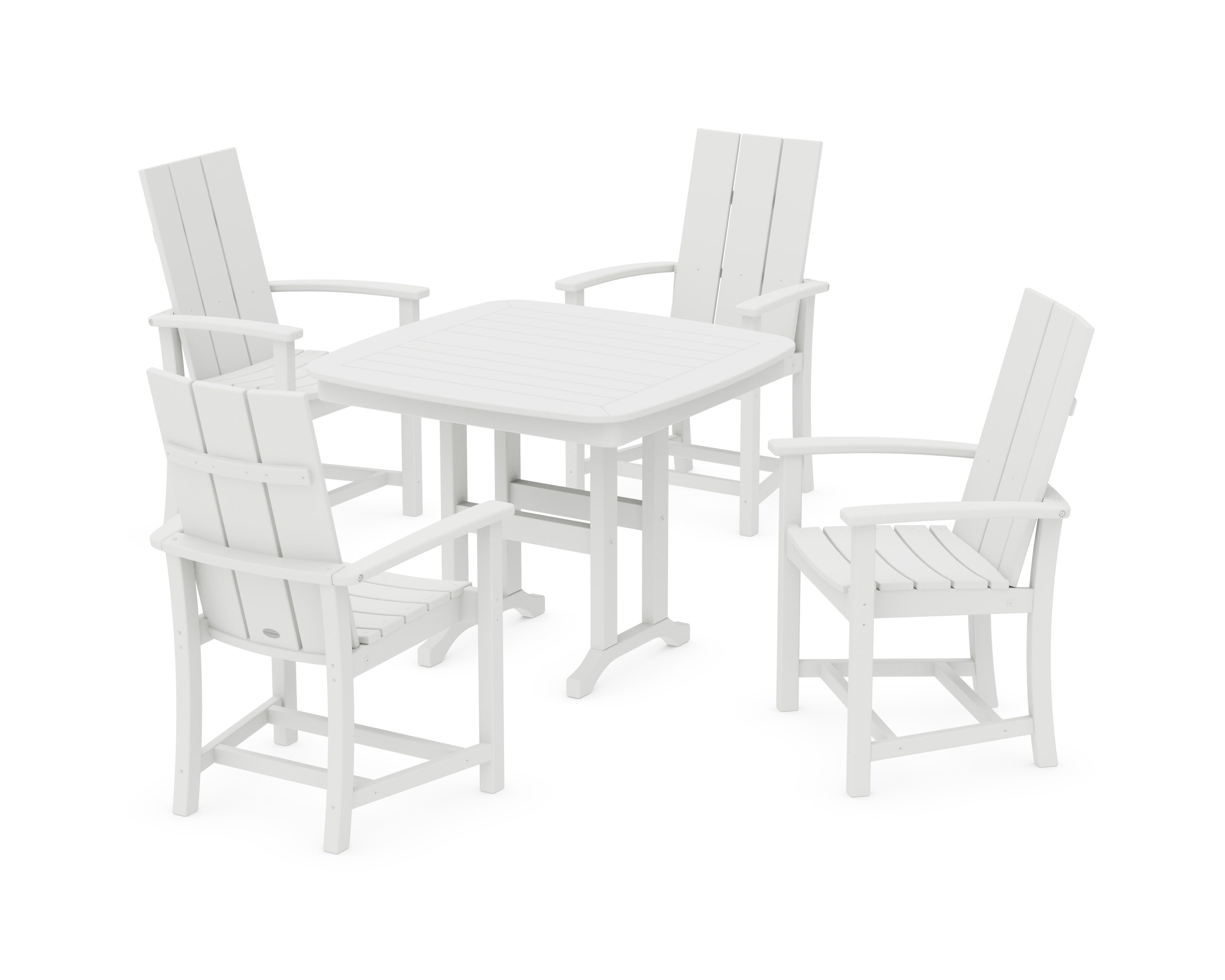 Modern Adirondack 5-Piece Dining Set in White