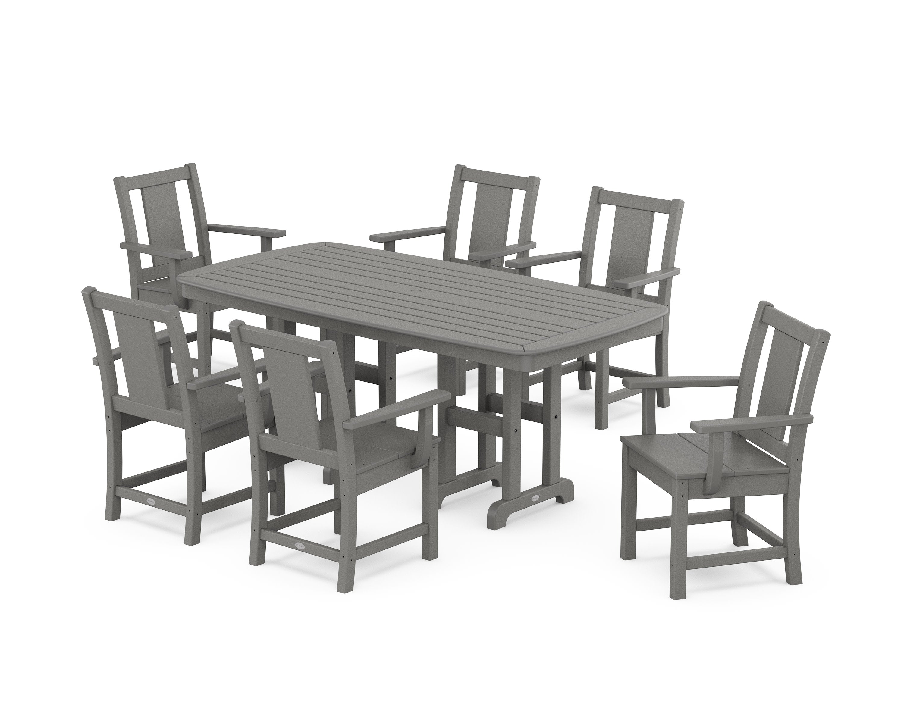 Prairie Arm Chair 7-Piece Dining Set in Slate Grey