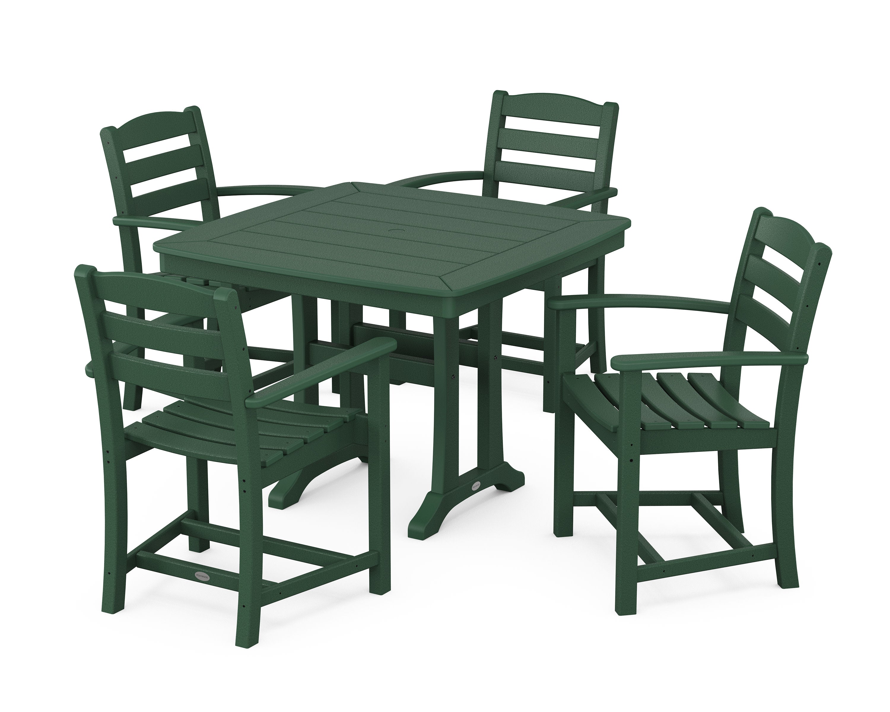La Casa Caf 5-Piece Dining Set with Trestle Legs in Green