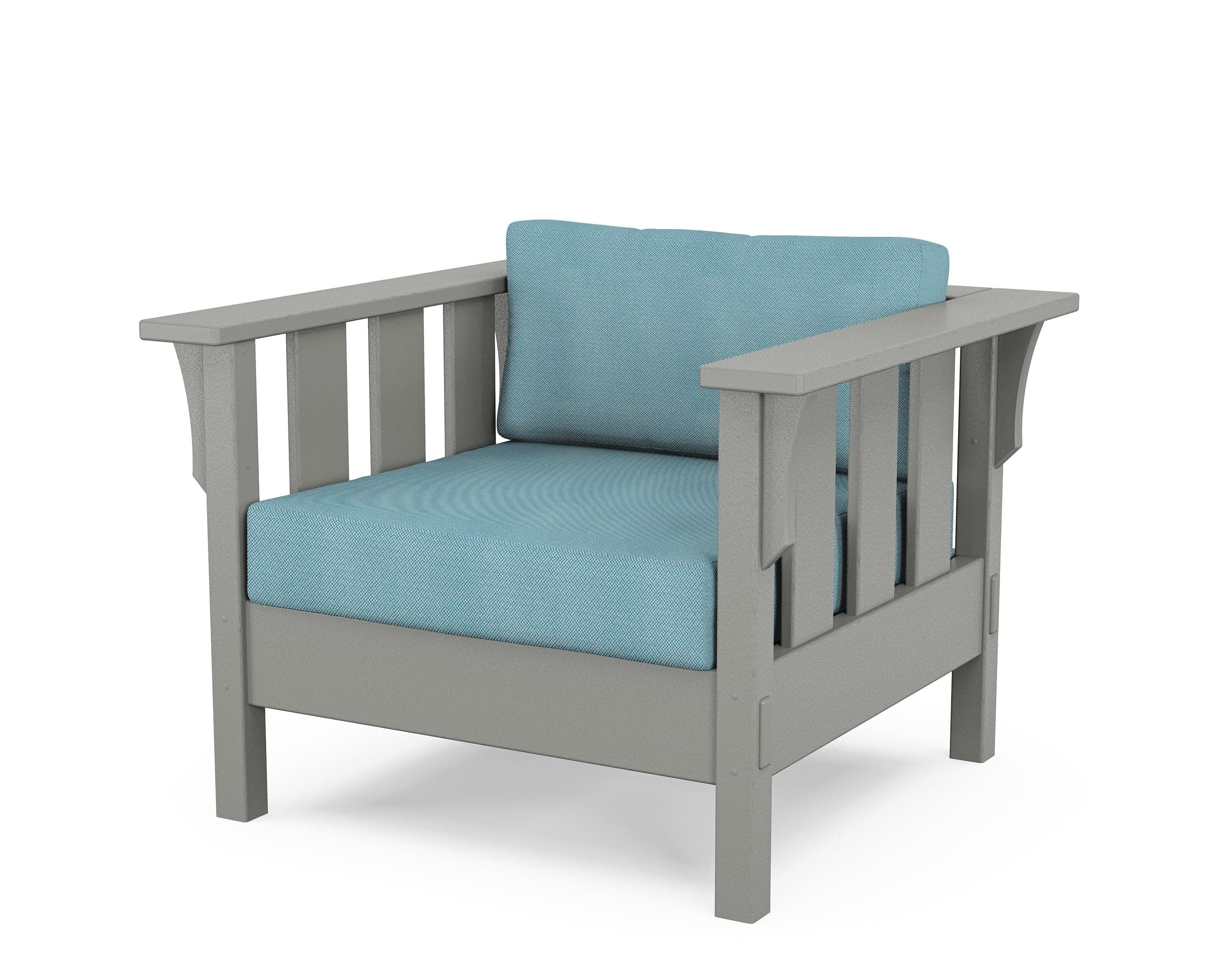 Acadia Deep Seating Chair in Slate Grey / Lattice Sky Blue