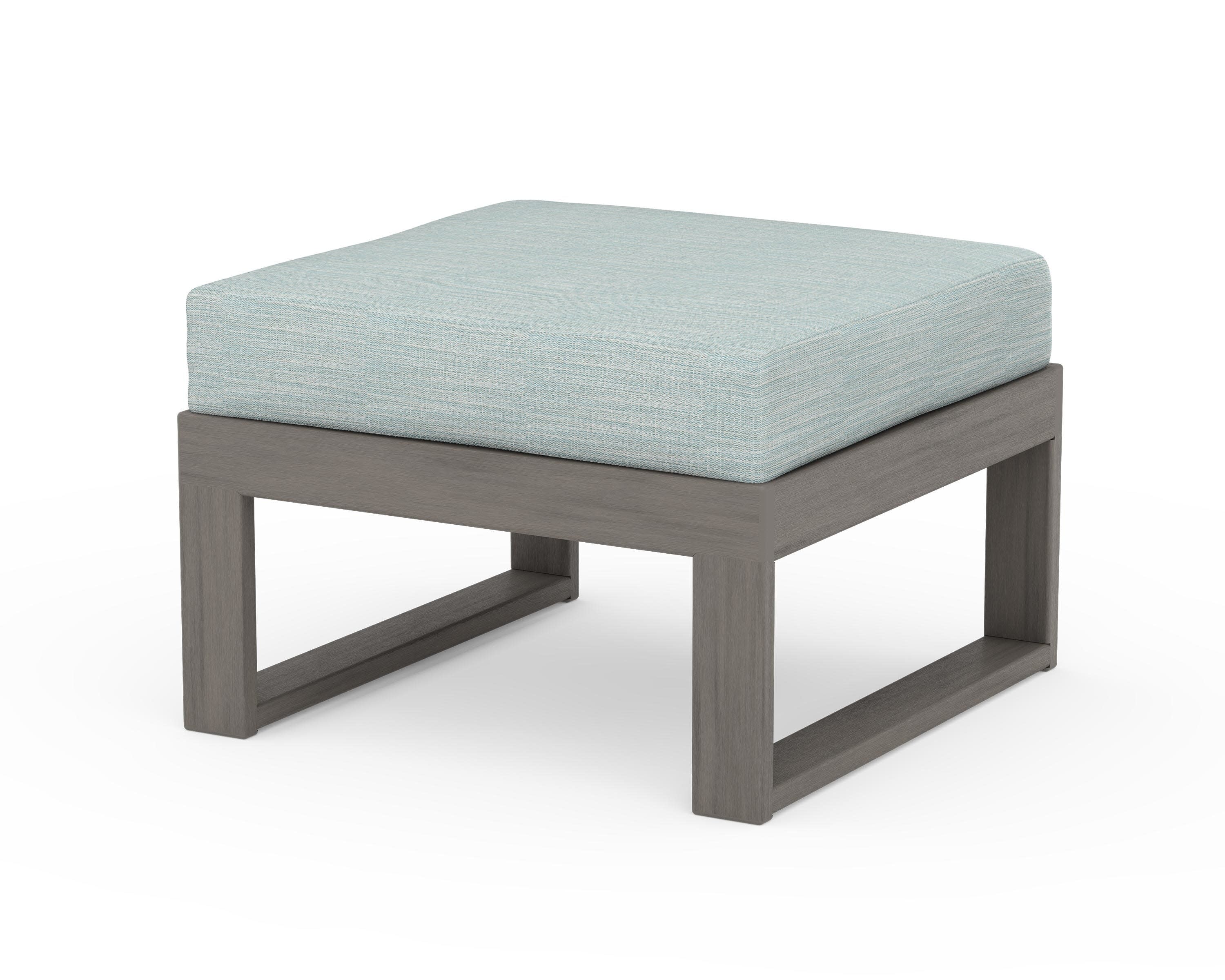 Modular Ottoman - Modern in Driftwood / Soothe Mist