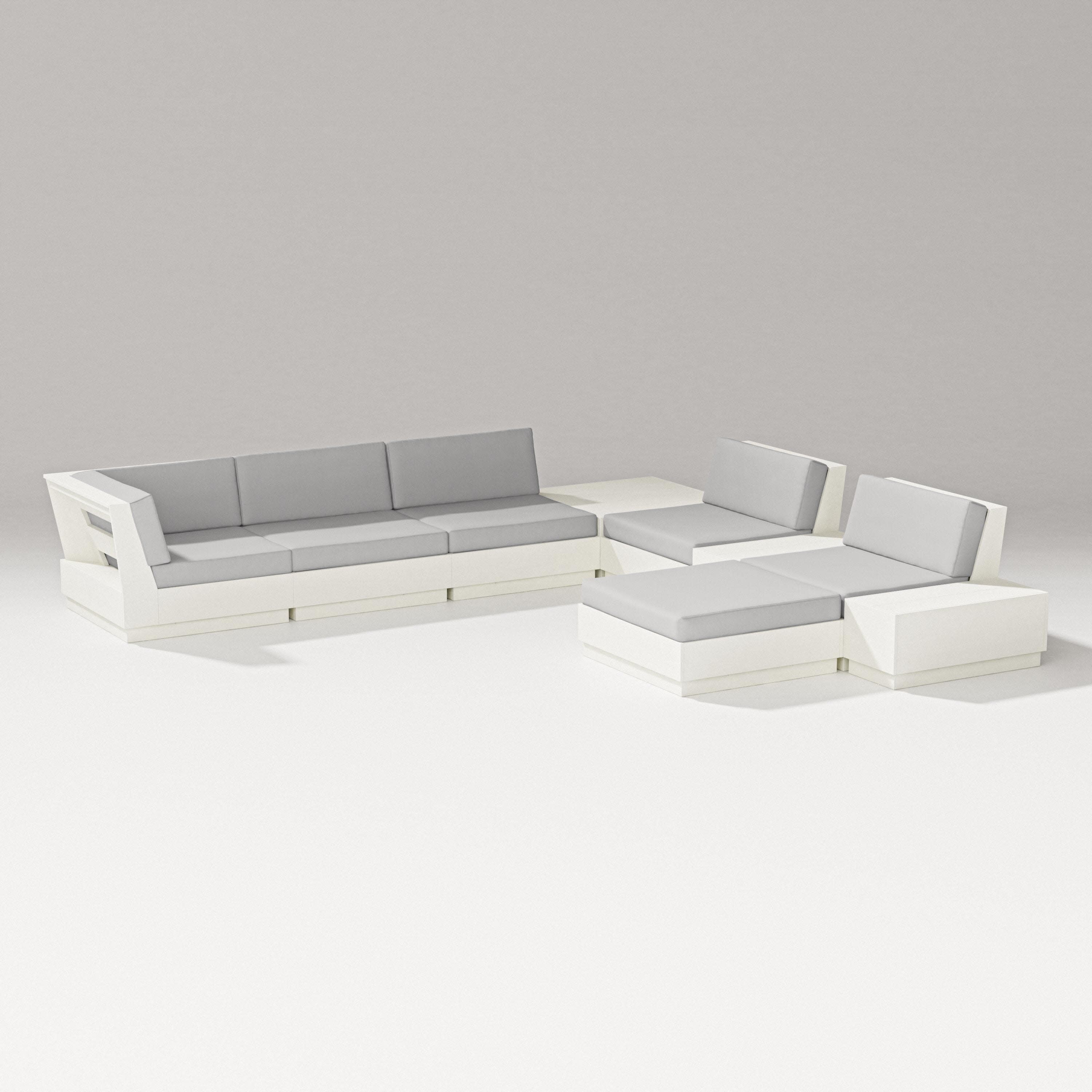 Elevate 9-Piece Conversation Sectional in Vintage White / Diamond in the Rough