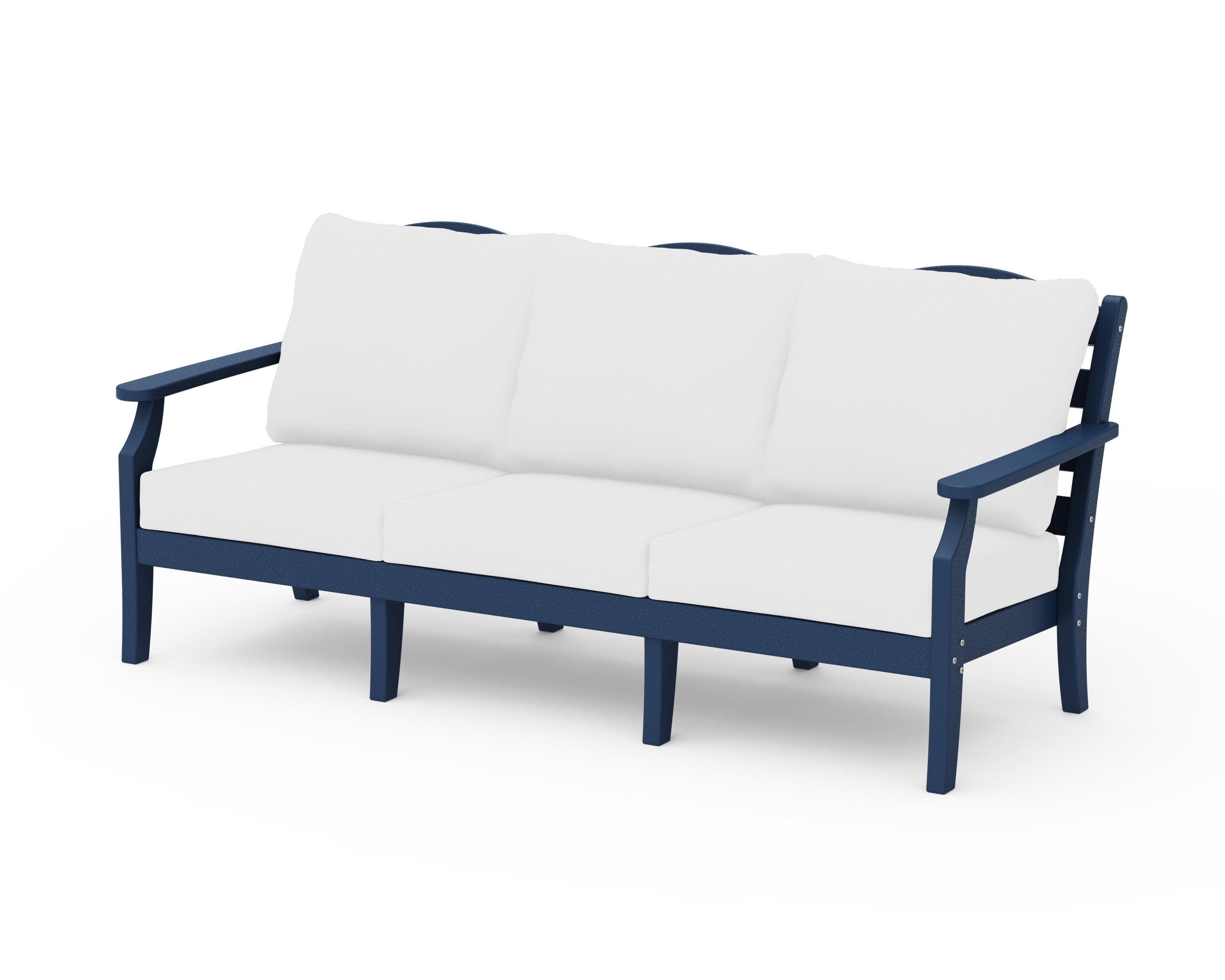 Savannah Deep Seating Sofa in Navy / Natural