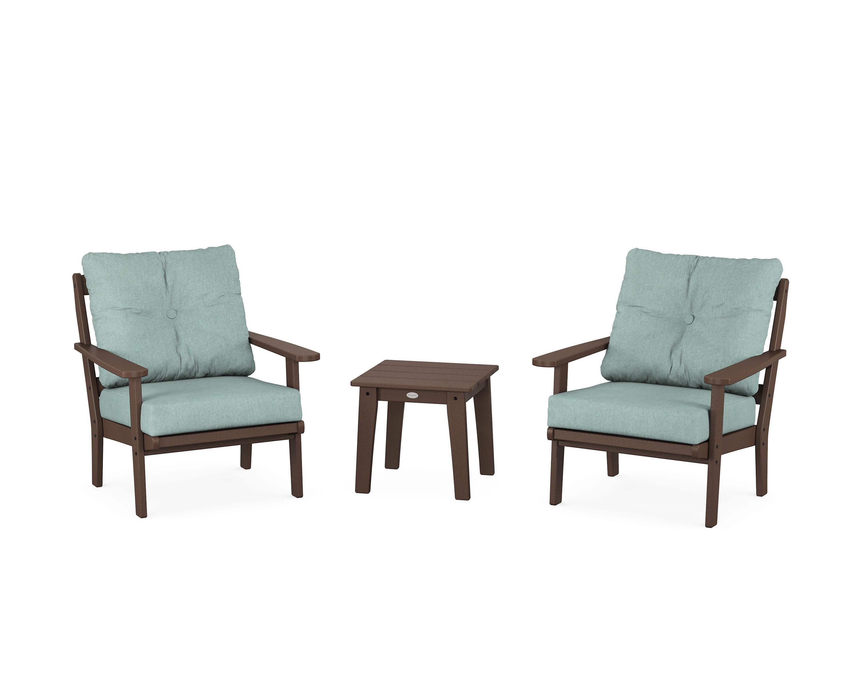 Mission 3-Piece Deep Seating Set in Mahogany / Glacier Spa