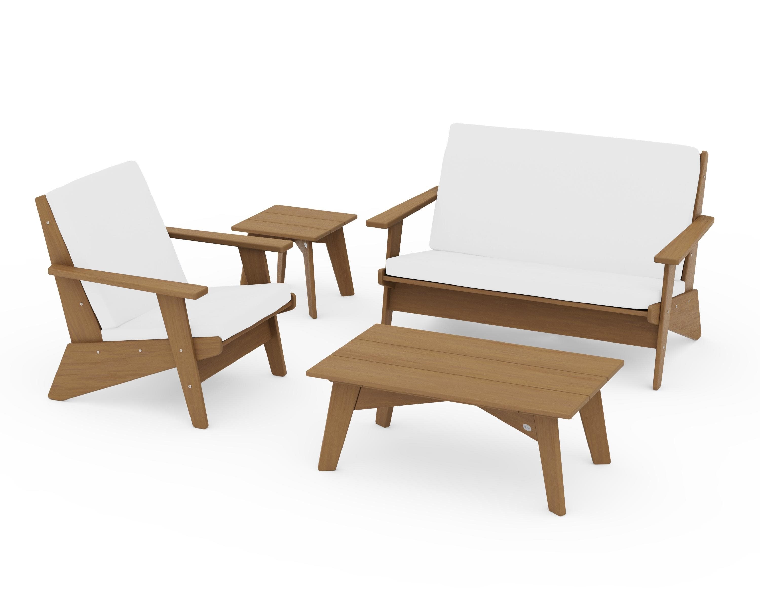 Riviera Modern Lounge 4-Piece Set in Natural / Natural