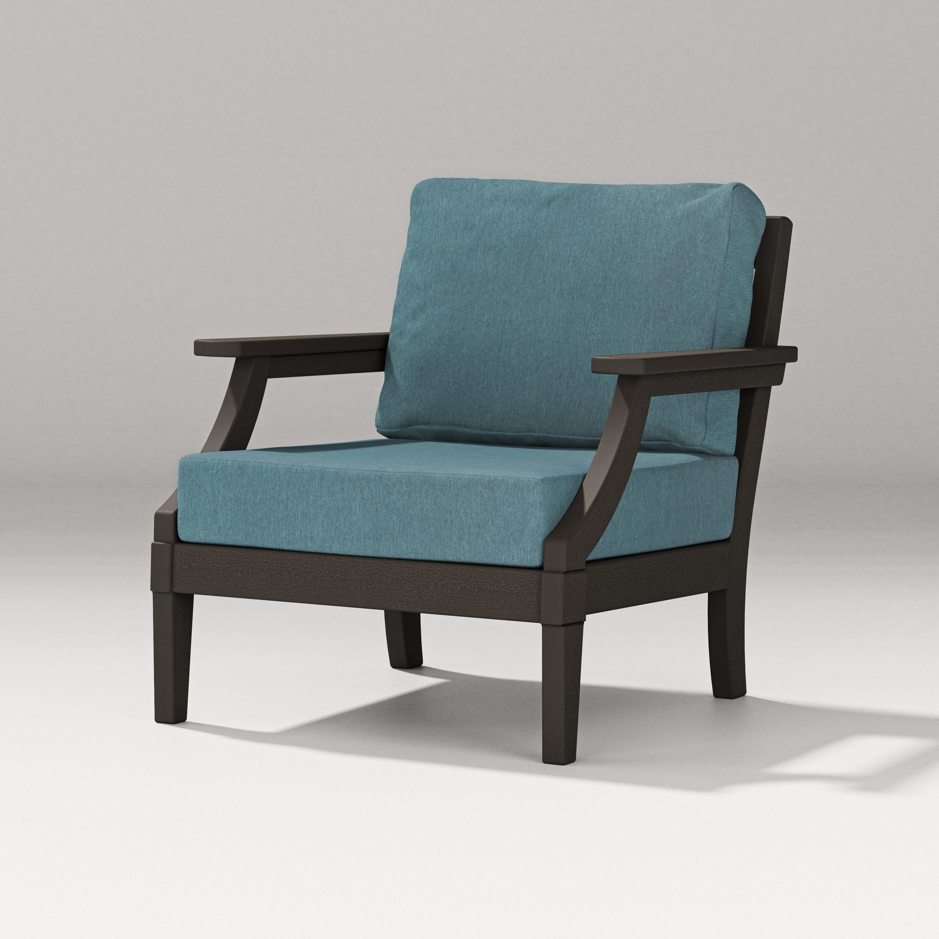 Estate Lounge Chair in Vintage Coffee / Ocean Teal