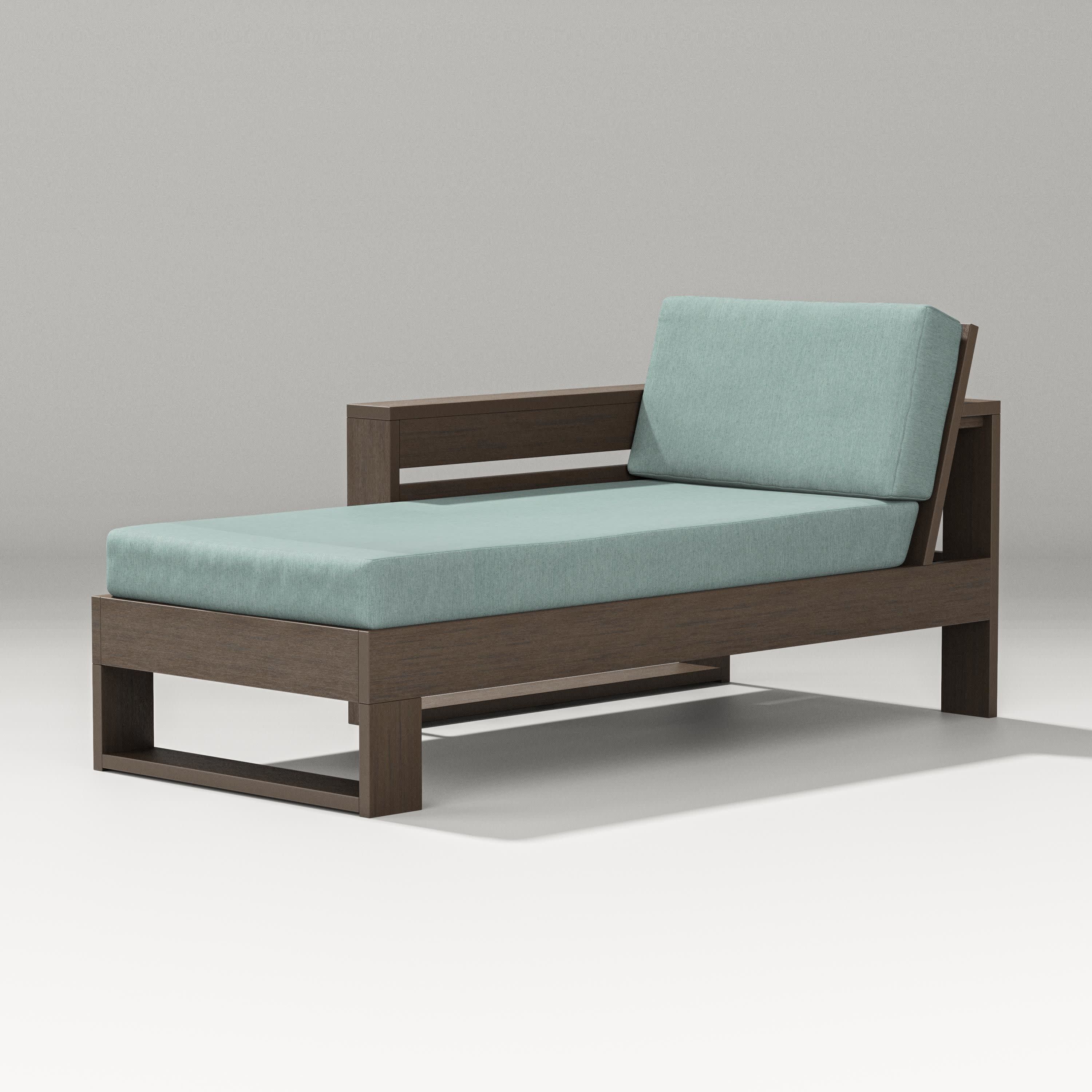 Latitude Modular Left Arm Chaise in Kona / Glacier Spa