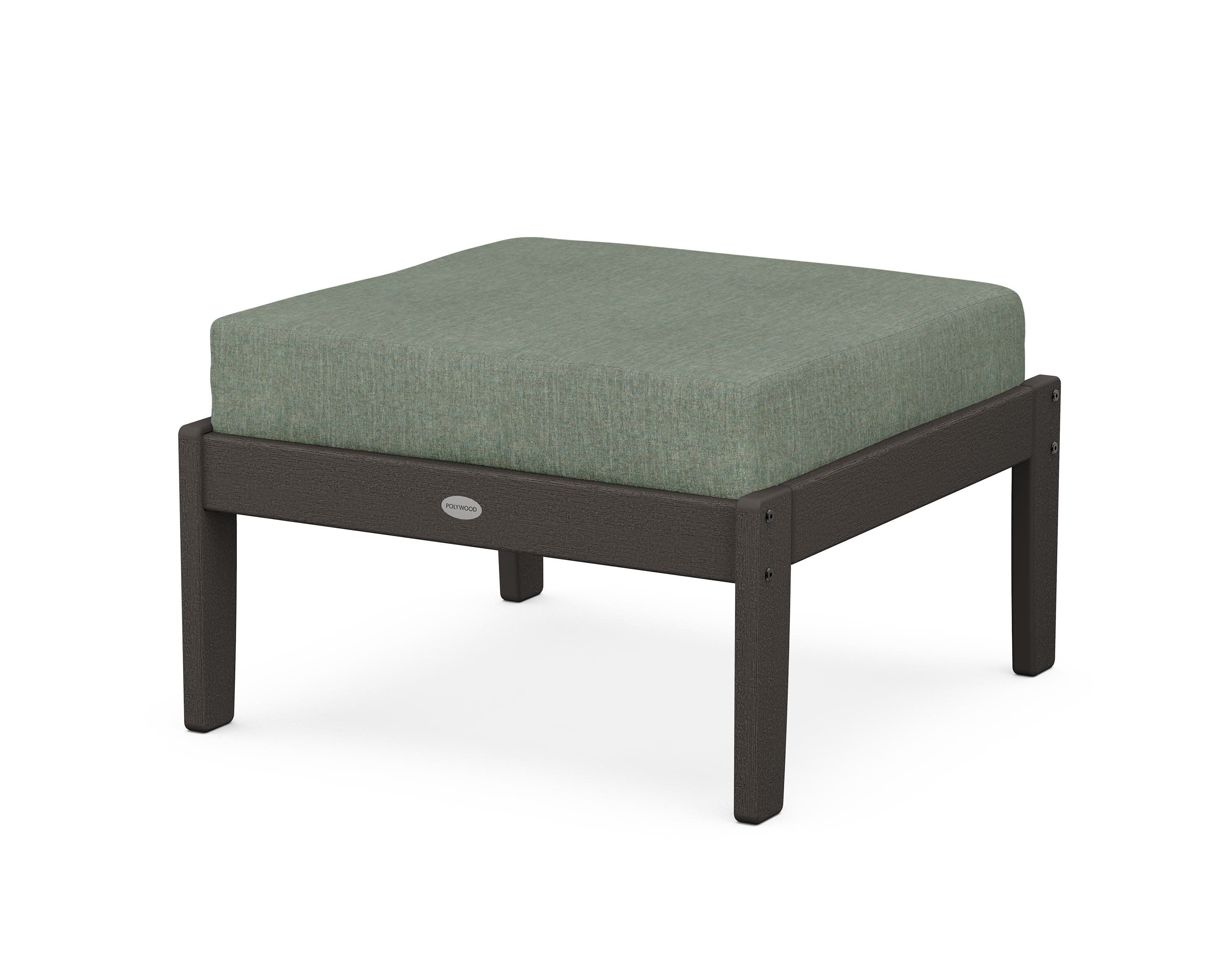 Braxton Deep Seating Ottoman in Vintage Coffee / Cast Sage
