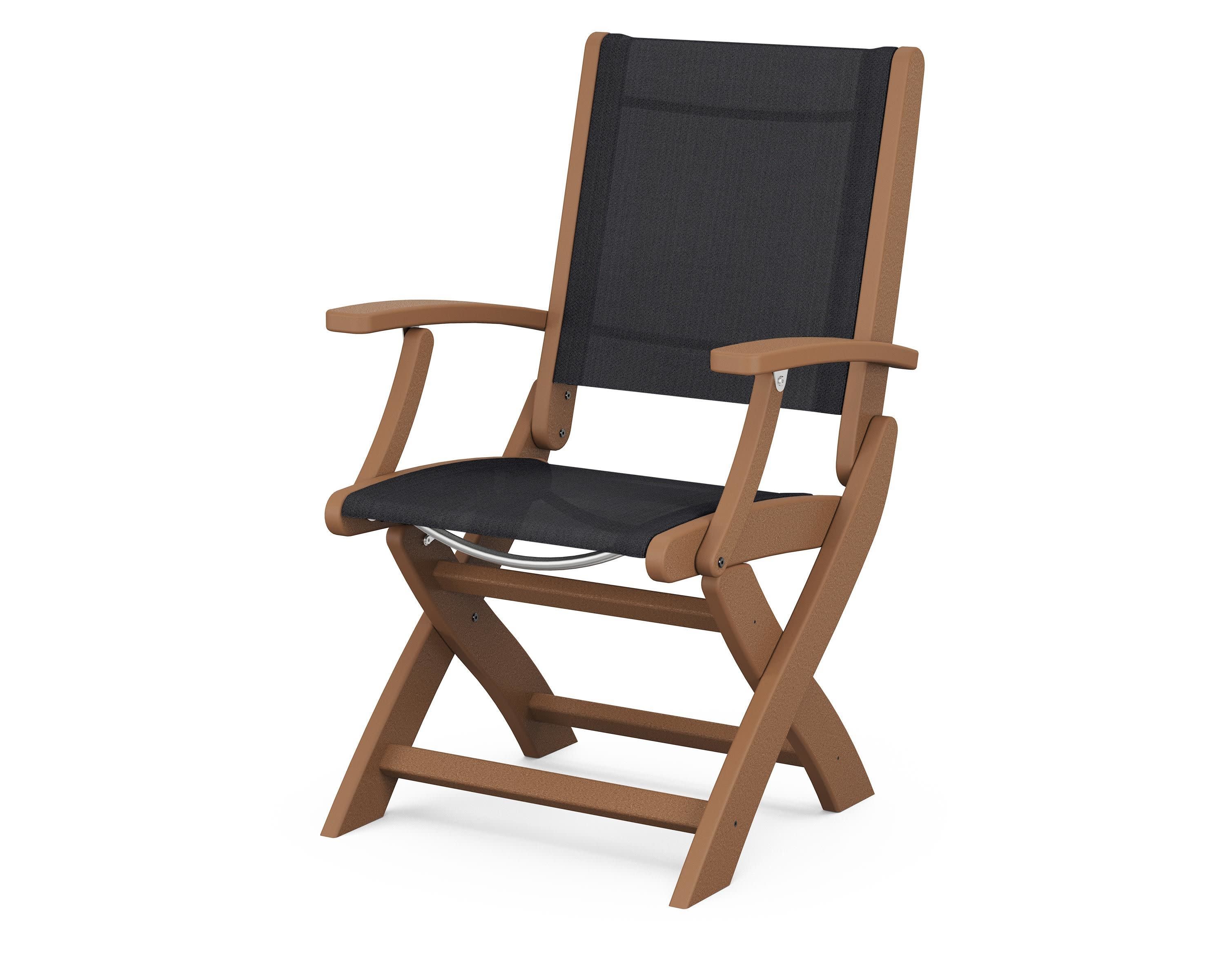 Coastal Folding Chair in Teak / Black Sling