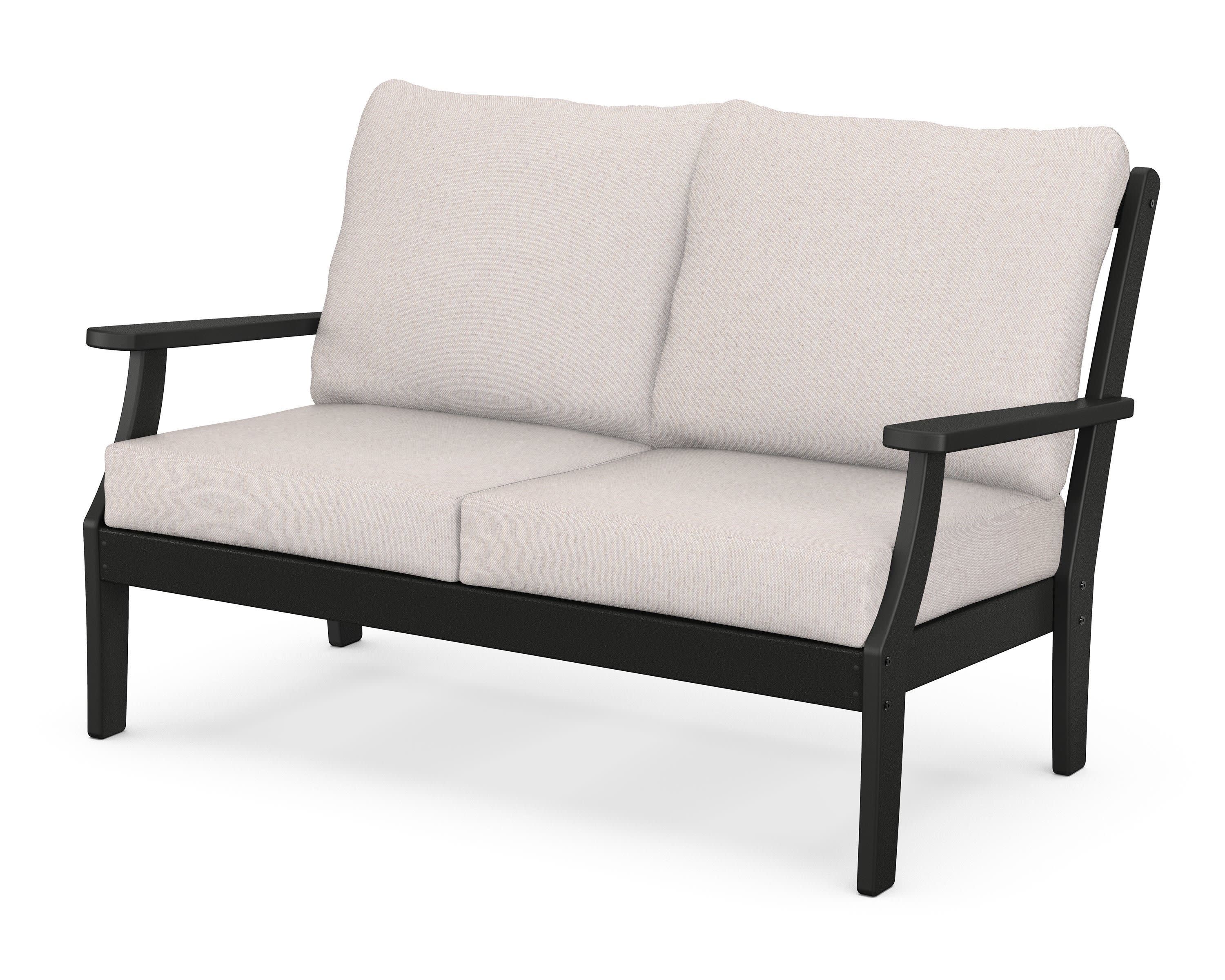 Braxton Deep Seating Loveseat in Black / Dune Burlap