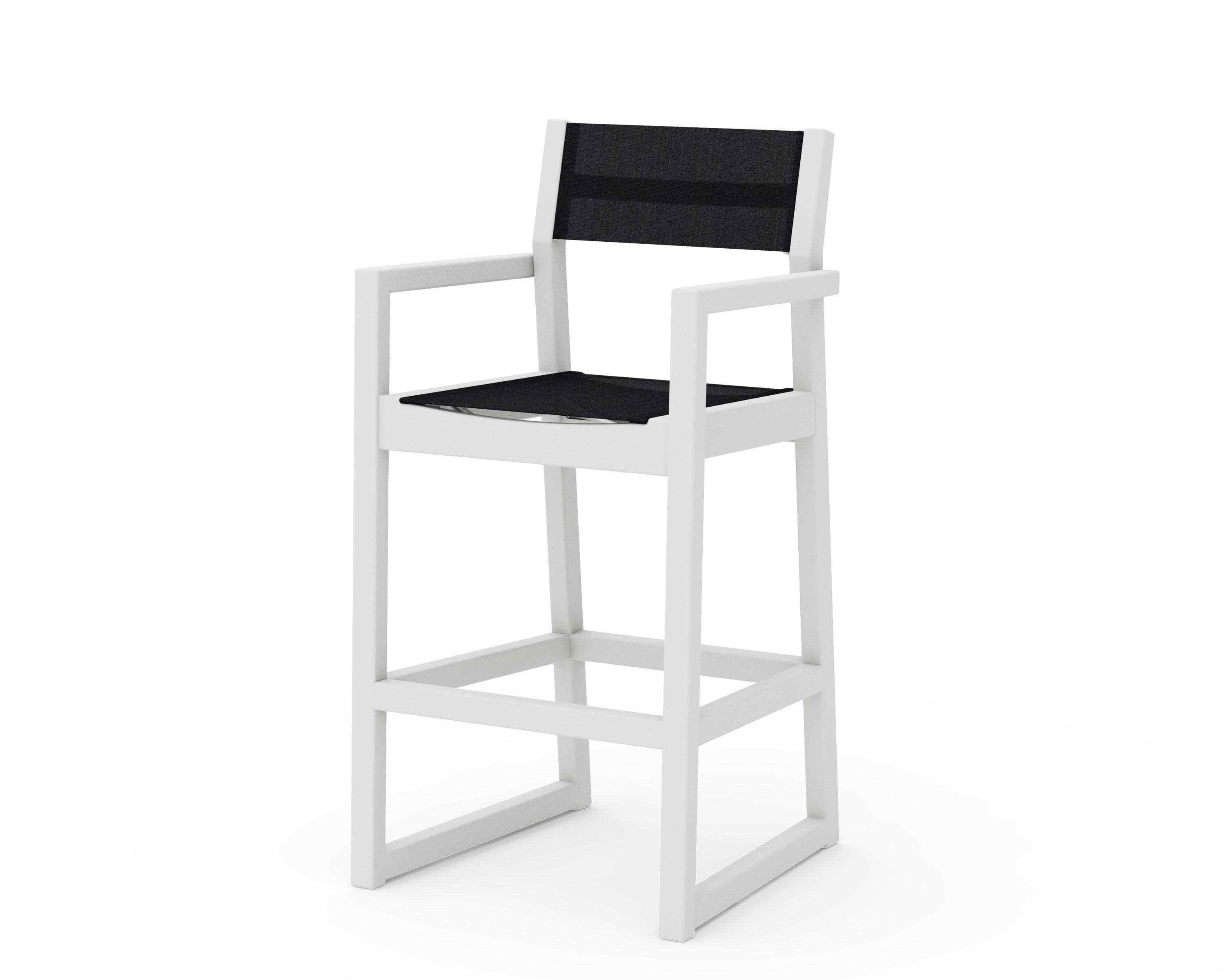 EDGE Sling Bar Arm Chair in Vintage White / Black Sling