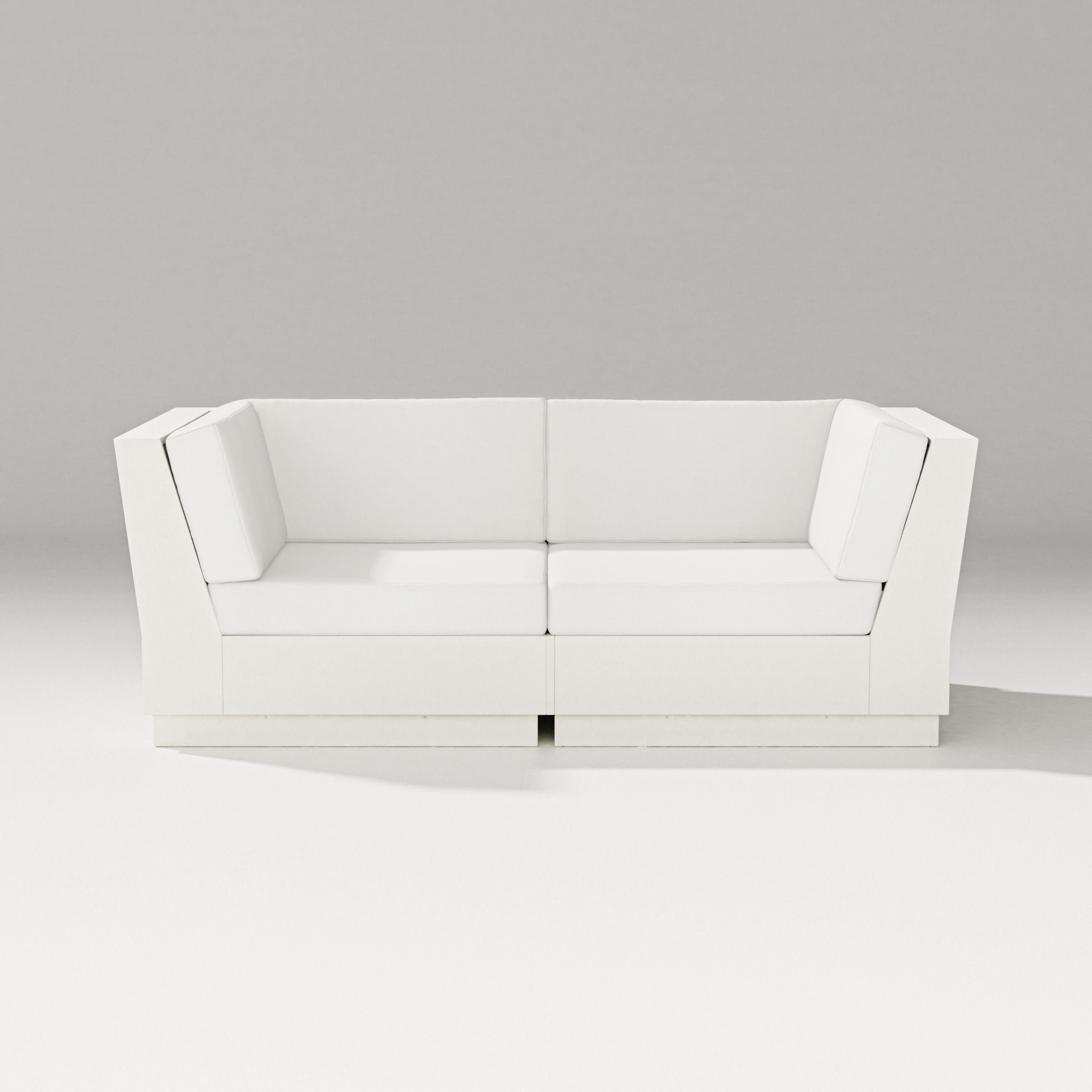 Elevate Loveseat Sectional in Vintage White / Natural Linen