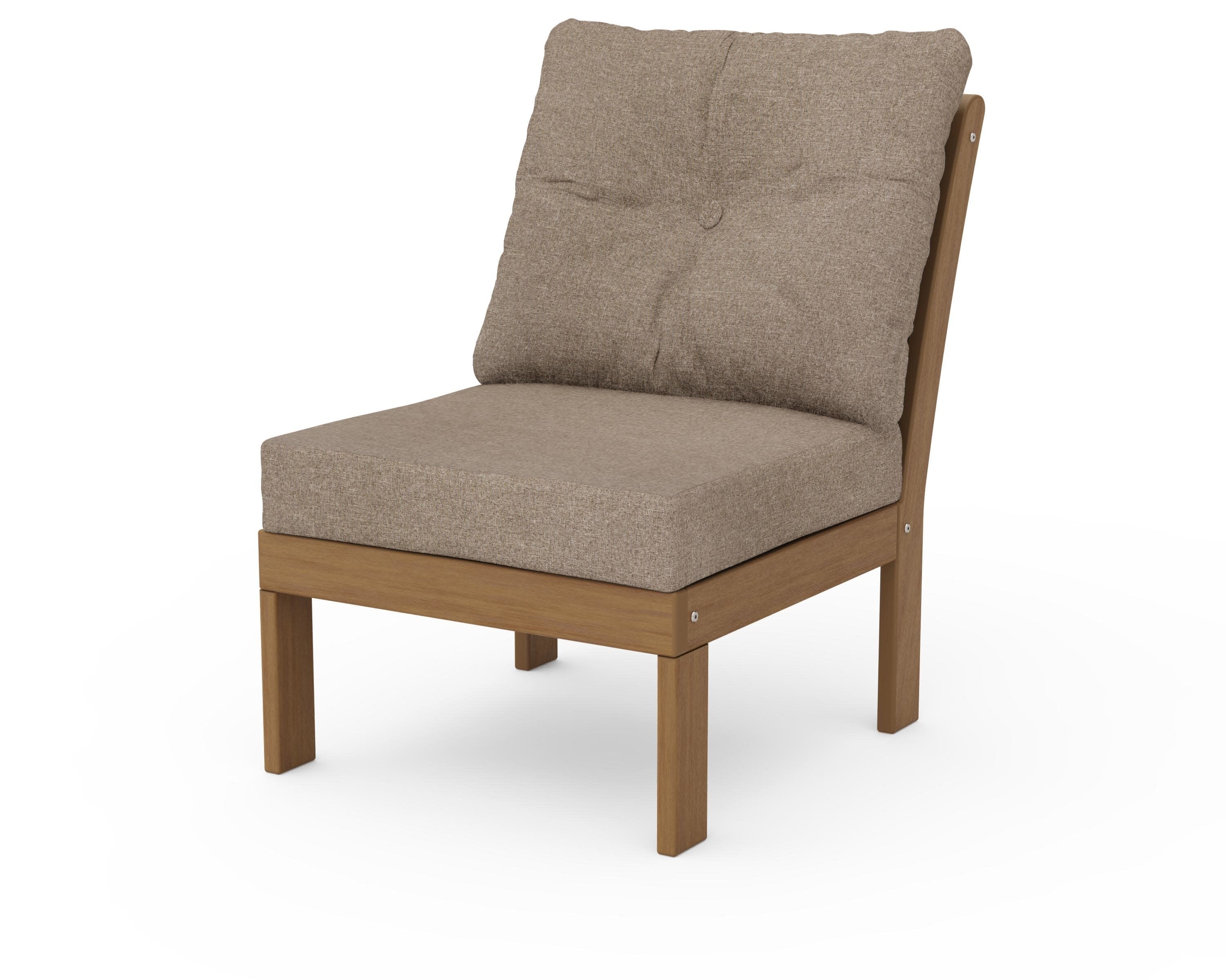Vineyard Modular Armless Chair in Natural / Spiced Burlap