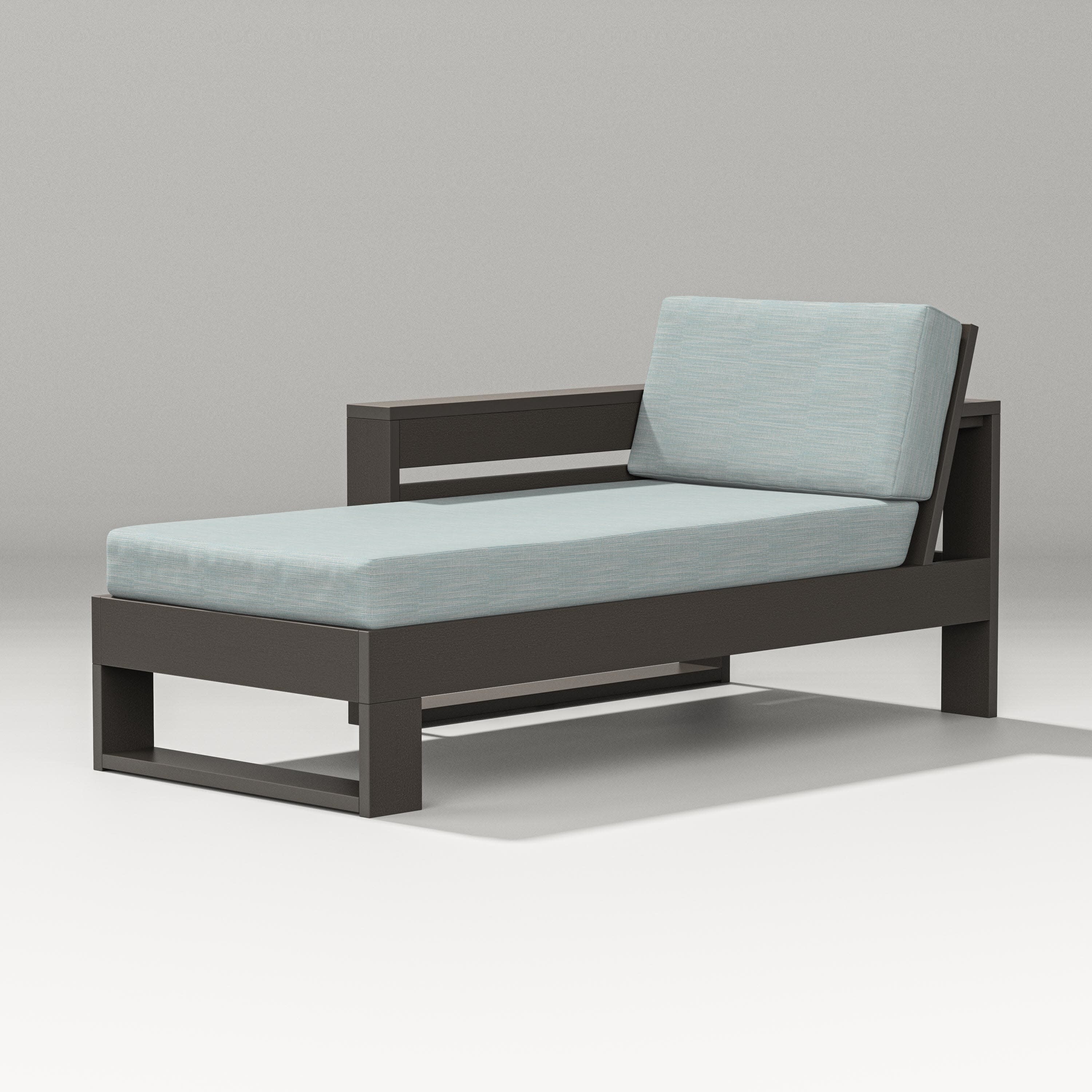 Latitude Modular Left Arm Chaise in Vintage Coffee / Soothe Mist