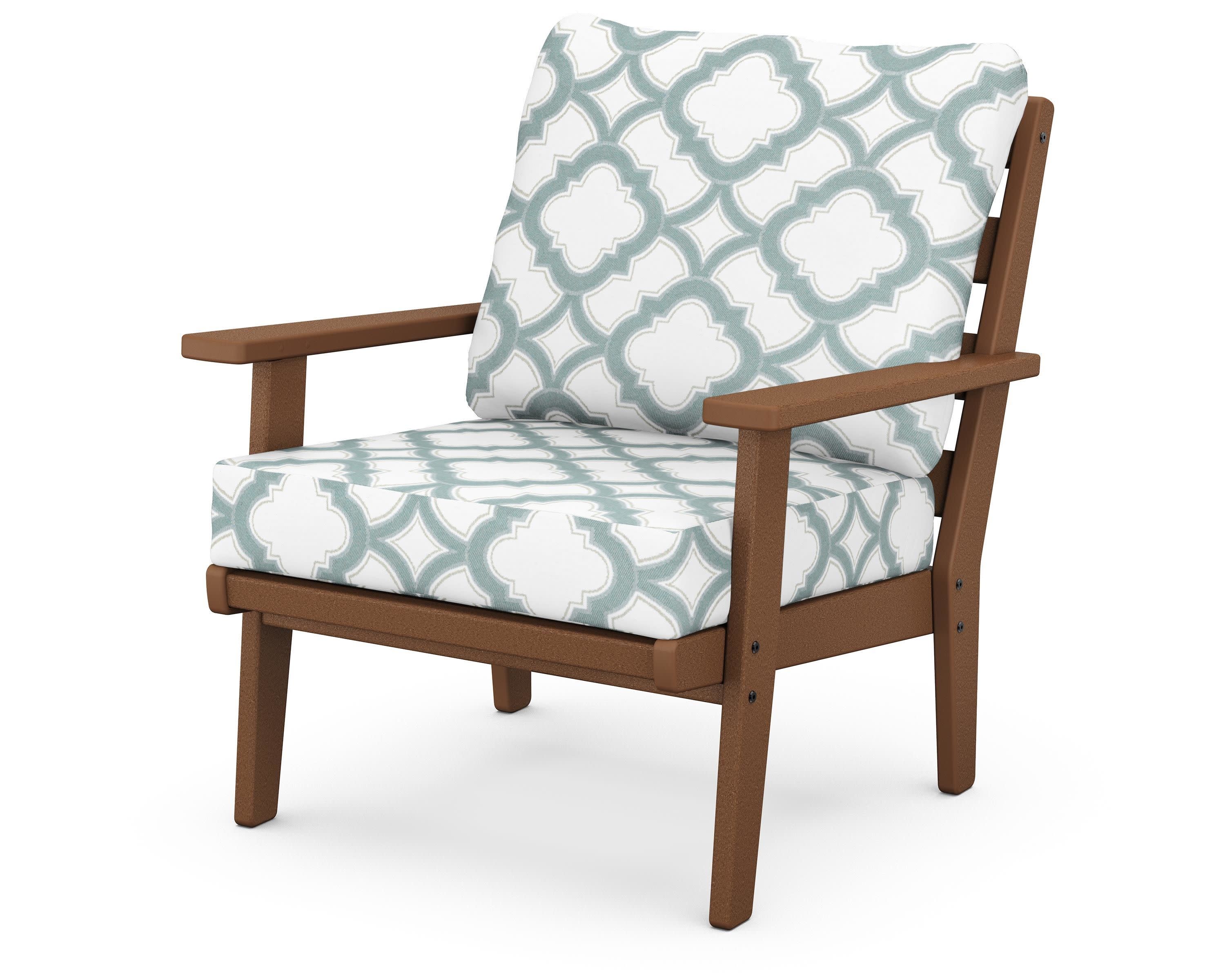 Grant Park Deep Seating Chair in Teak / Trellis Glacier Spa