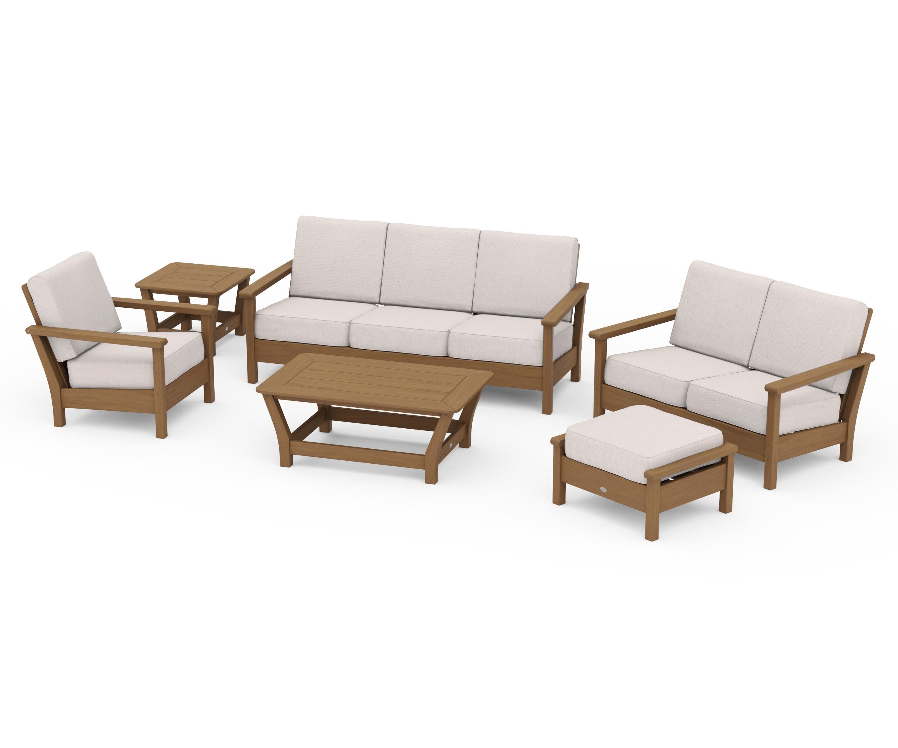 Harbour 6-Piece Outdoor Living Set in Natural / Dune Burlap