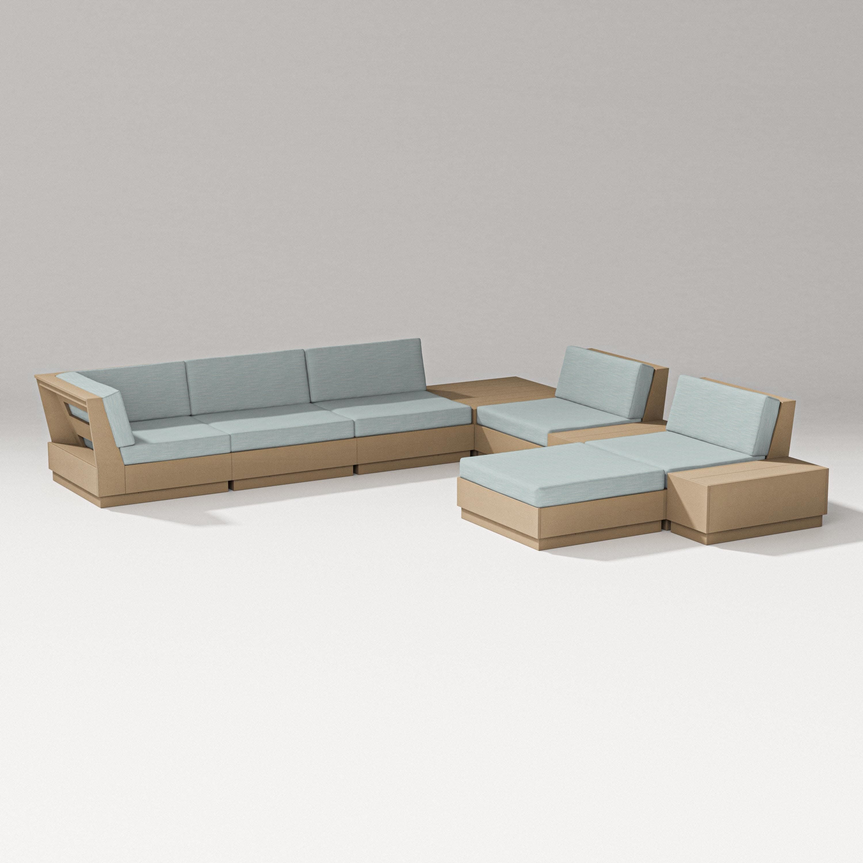 Elevate 9-Piece Conversation Sectional in Vintage Sahara / Soothe Mist