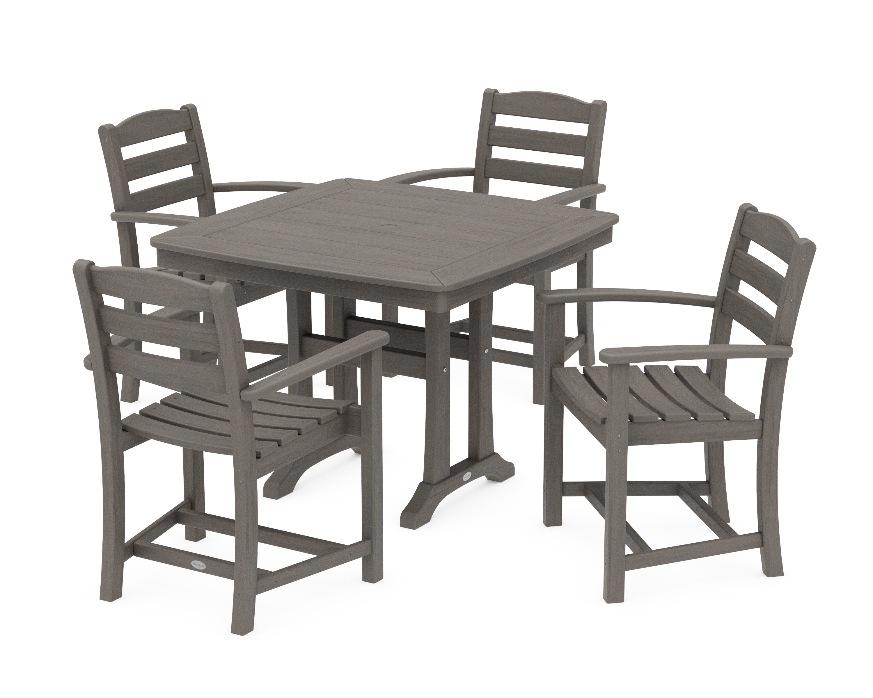 La Casa Caf 5-Piece Dining Set with Trestle Legs in Driftwood