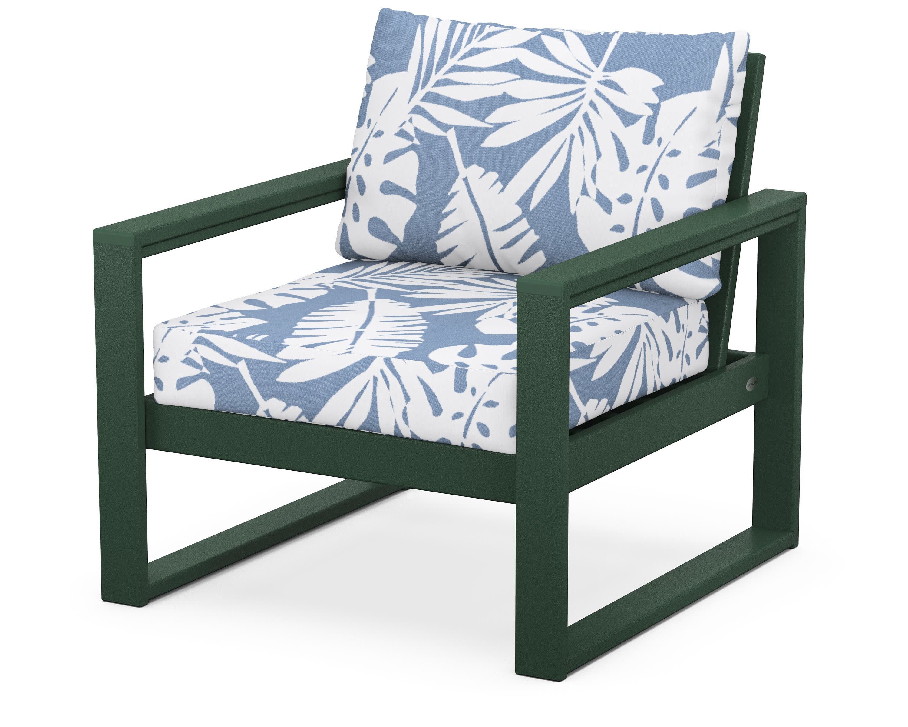 EDGE Club Chair in Green / Leaf Sky Blue
