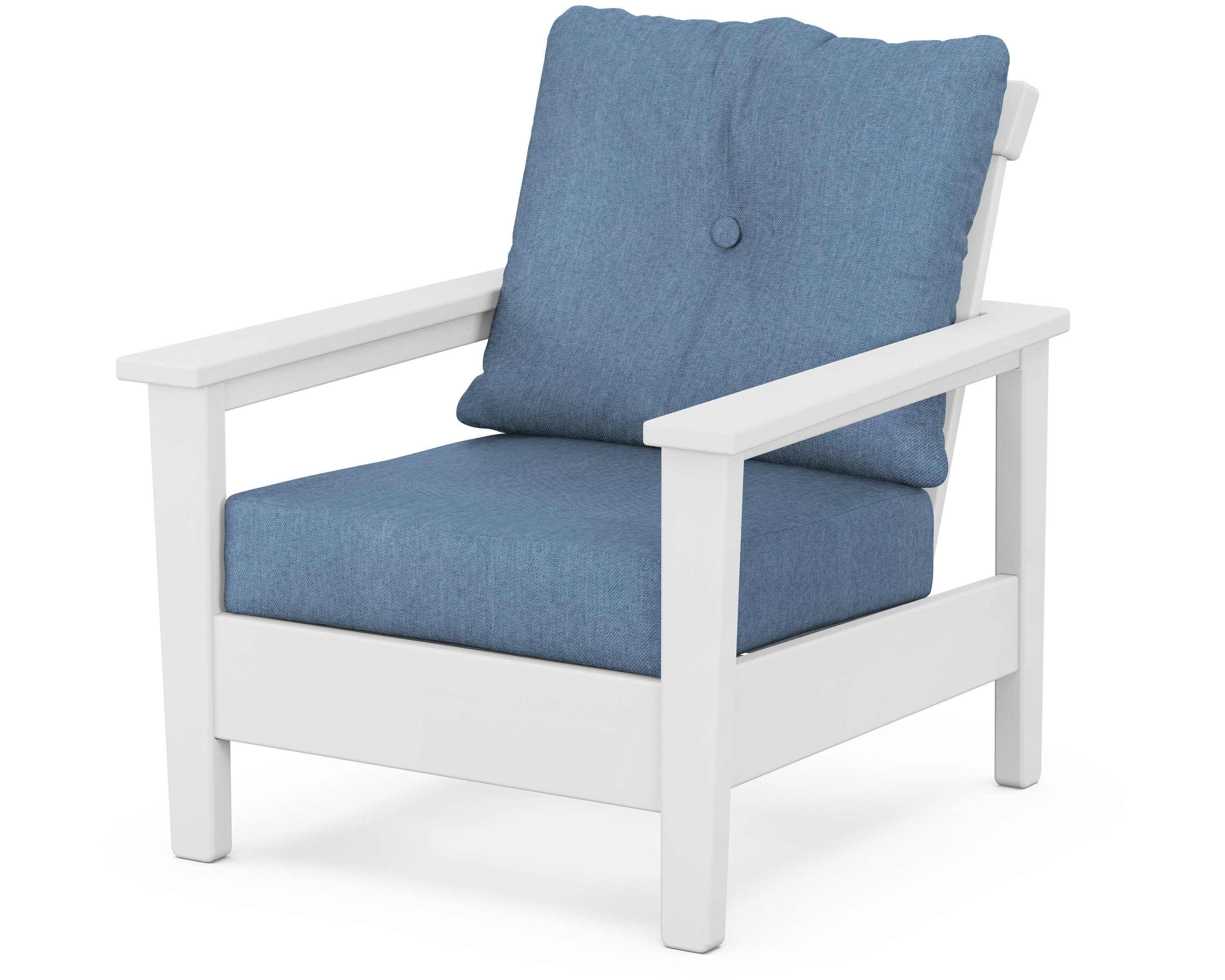 Prescott Deep Seating Chair in White / Sky Blue