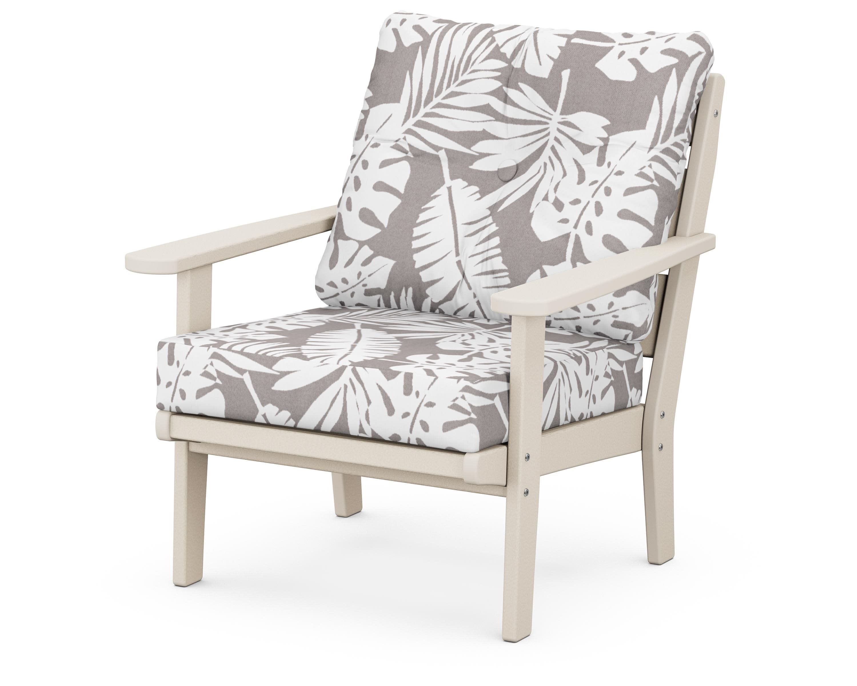 Lakeside Deep Seating Chair in Sand / Leaf Grey Mist