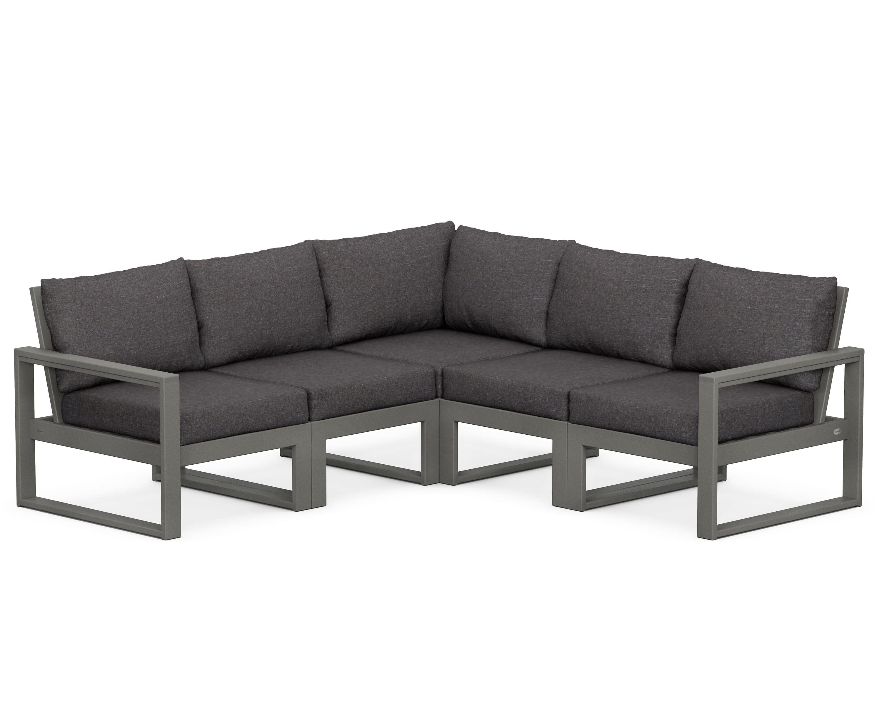 EDGE 5-Piece Modular Deep Seating Set in Slate Grey / Ash Charcoal