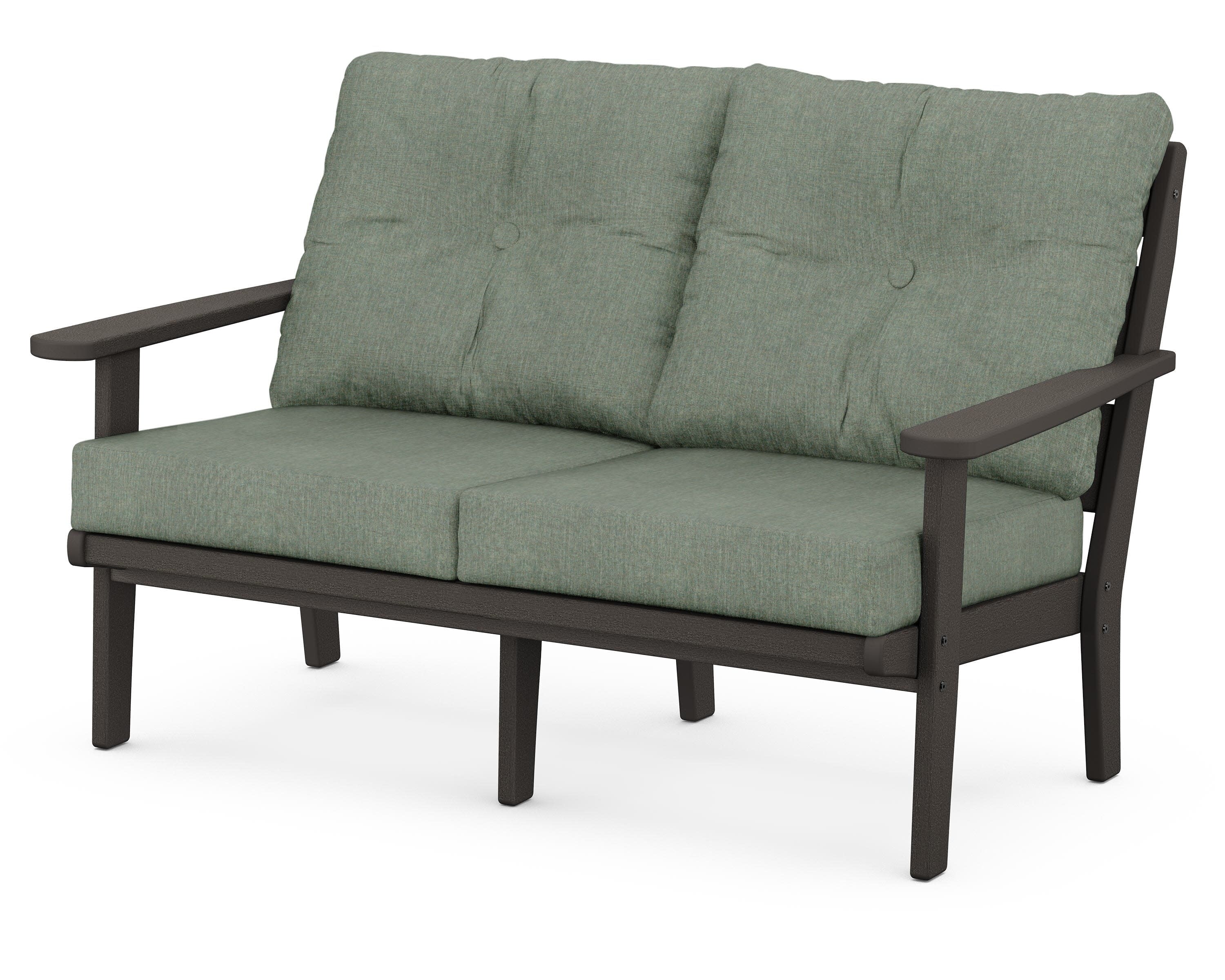 Lakeside Deep Seating Loveseat in Vintage Coffee / Cast Sage