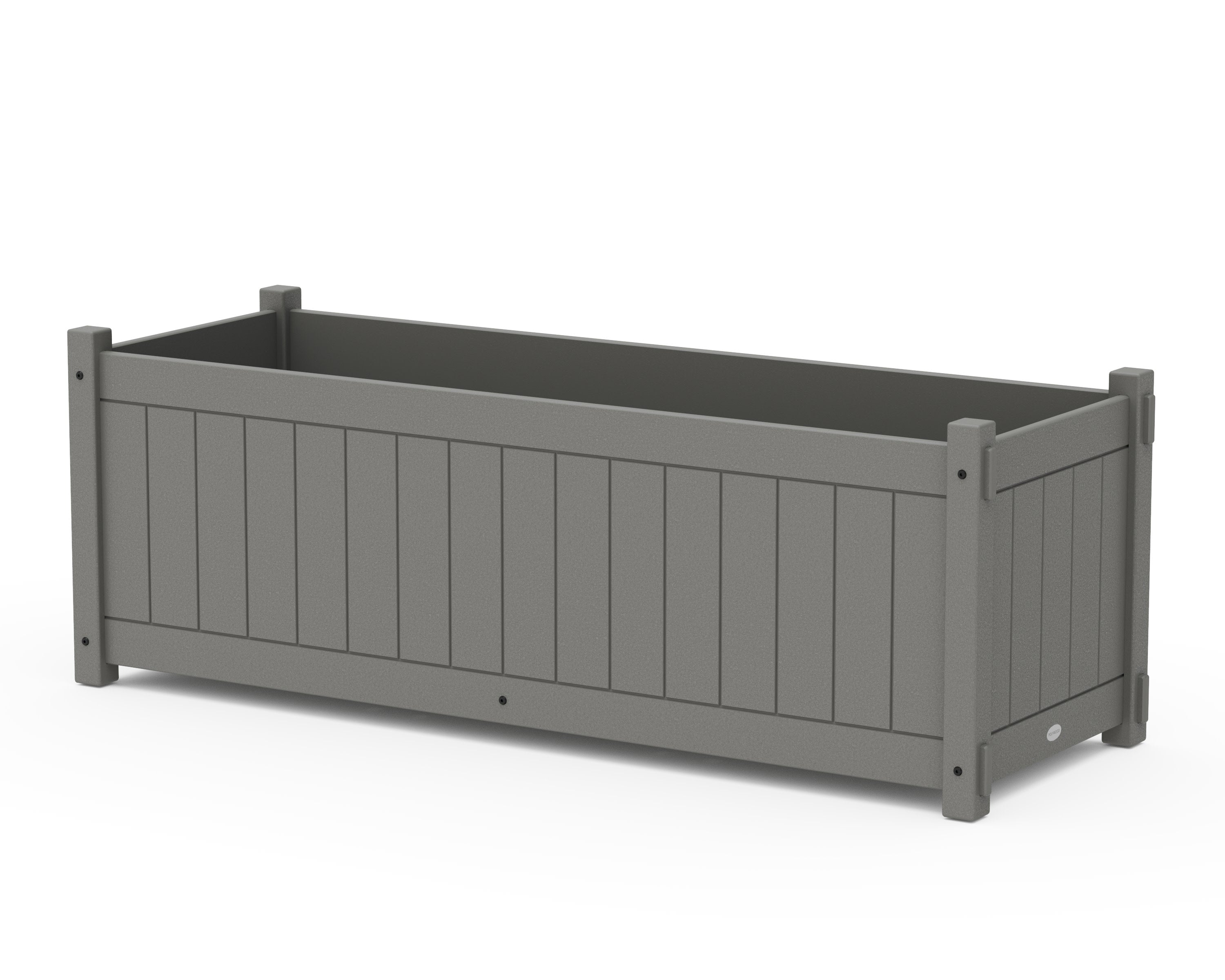 Vineyard Large Rectangle Triple Planter Box in Slate Grey