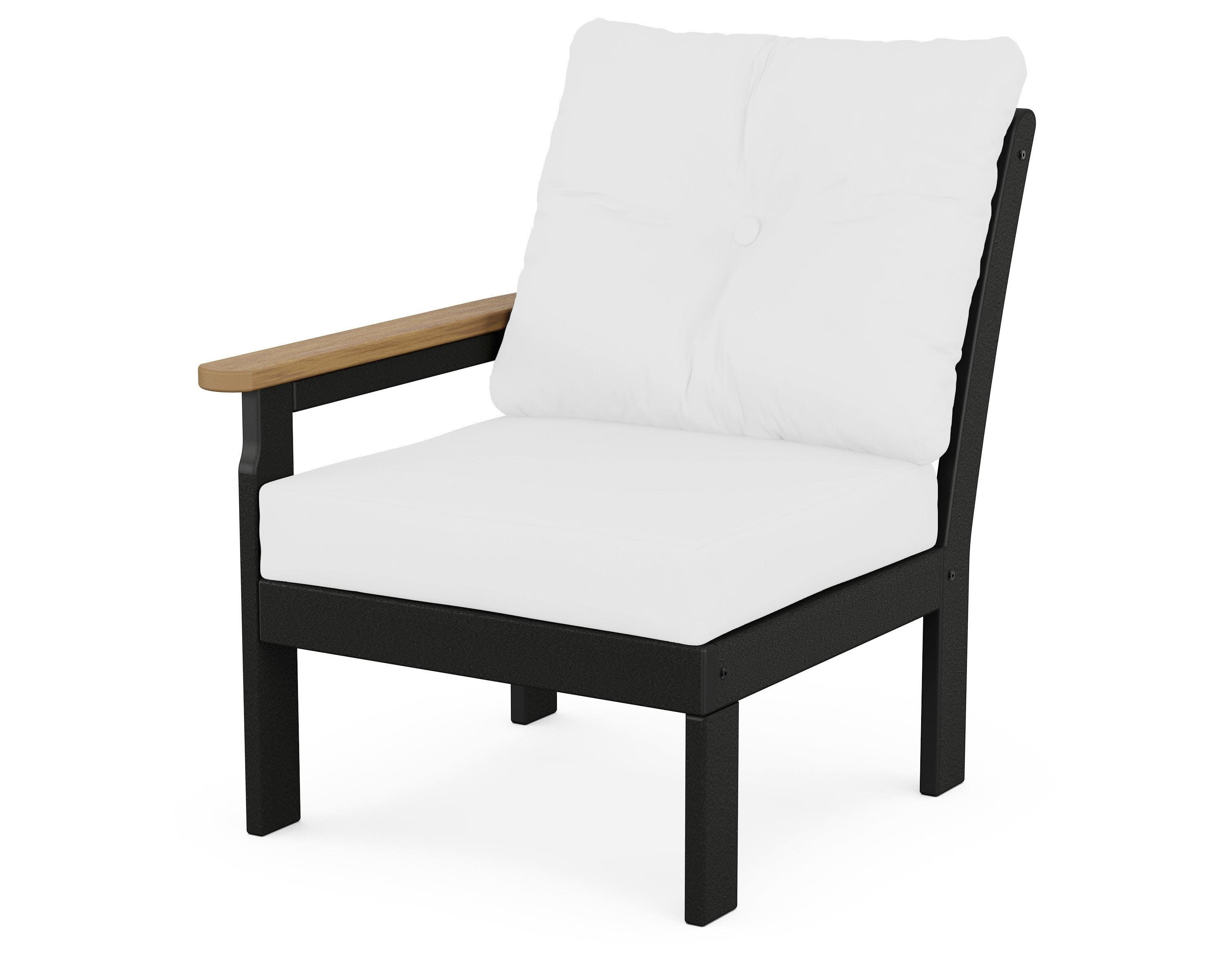 Vineyard Modular Left Arm Chair in Black / Natural / Natural