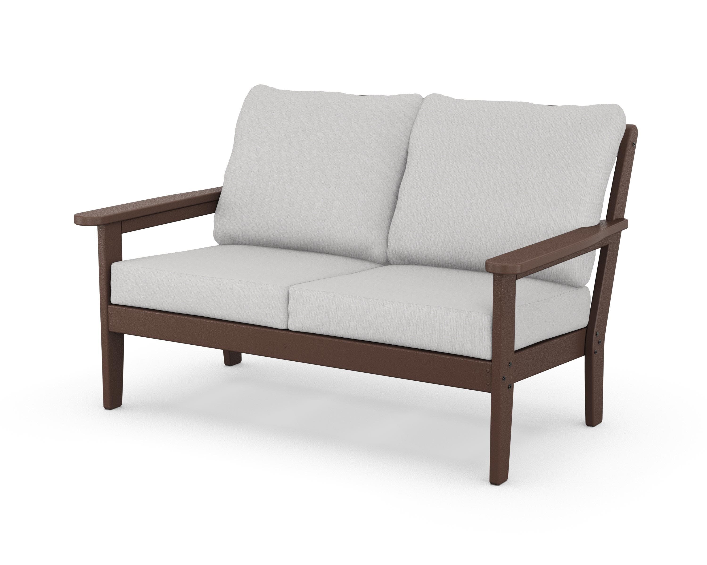 Cottage Deep Seating Loveseat in Mahogany / Diamond in the Rough