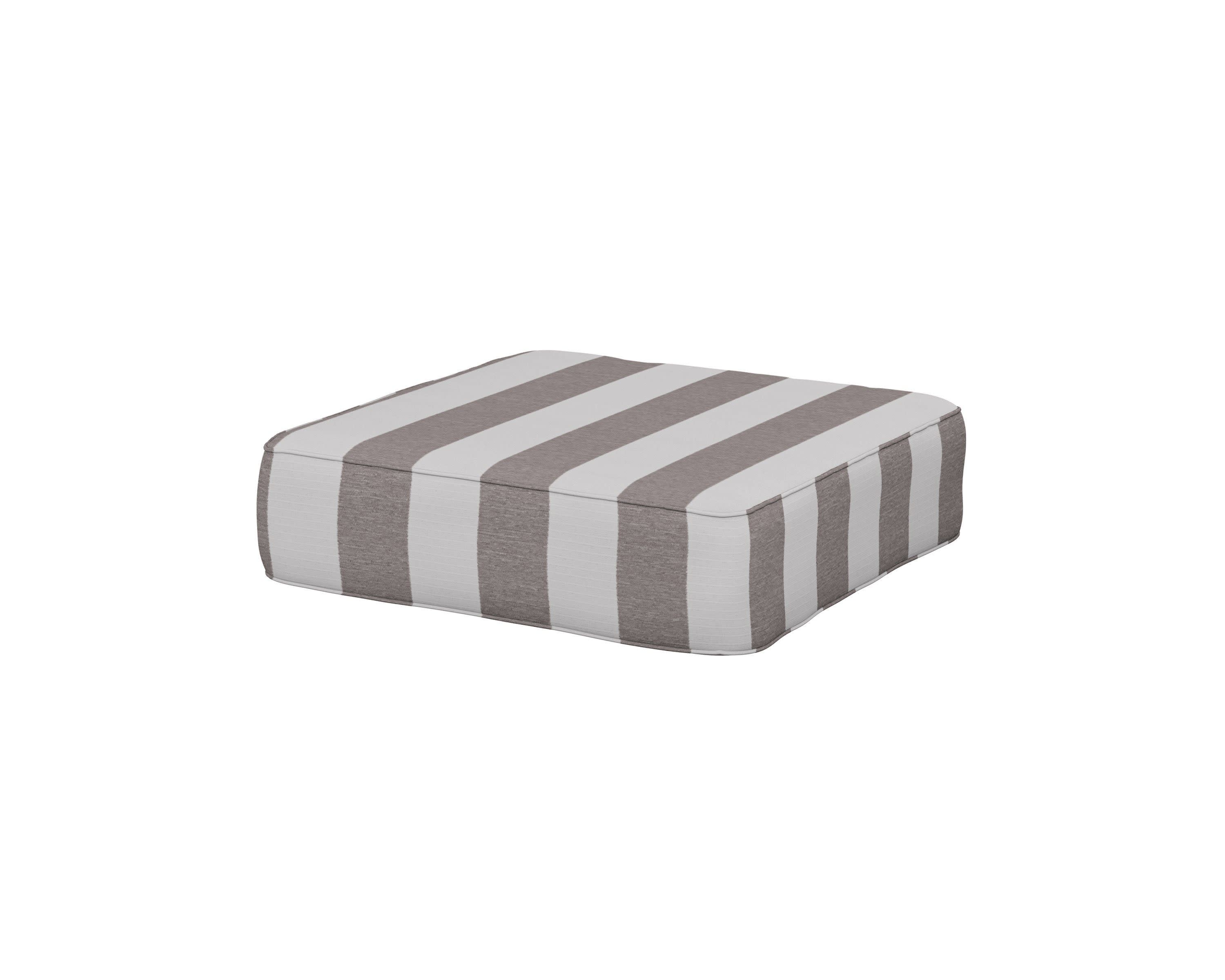Ateeva 4000 Ottoman Cushion in Cabana Stripe Grey Mist