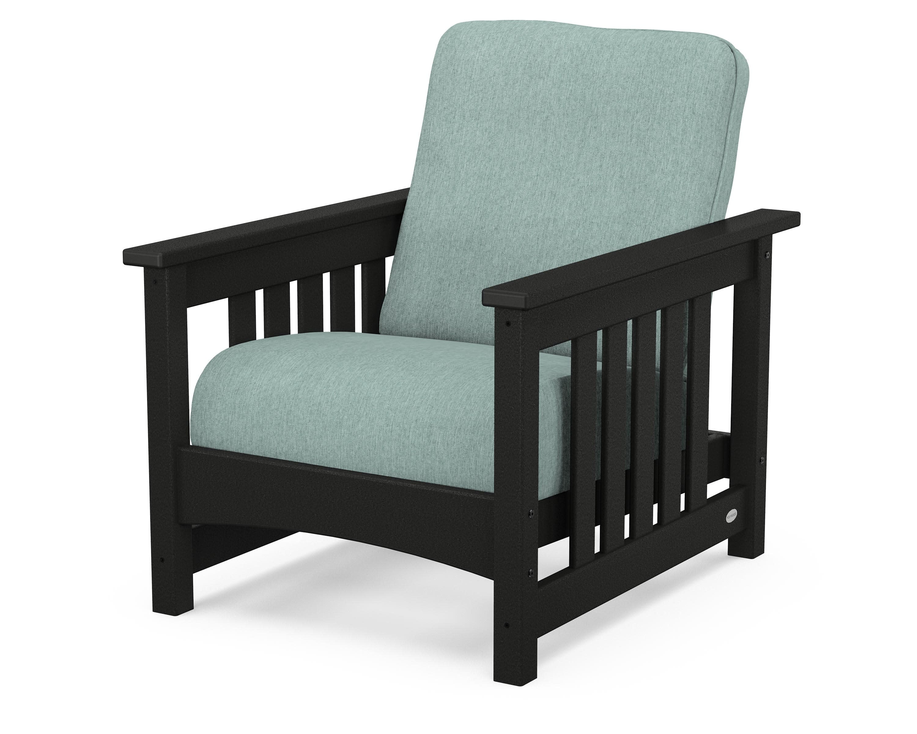 Club Mission Chair in Black / Glacier Spa