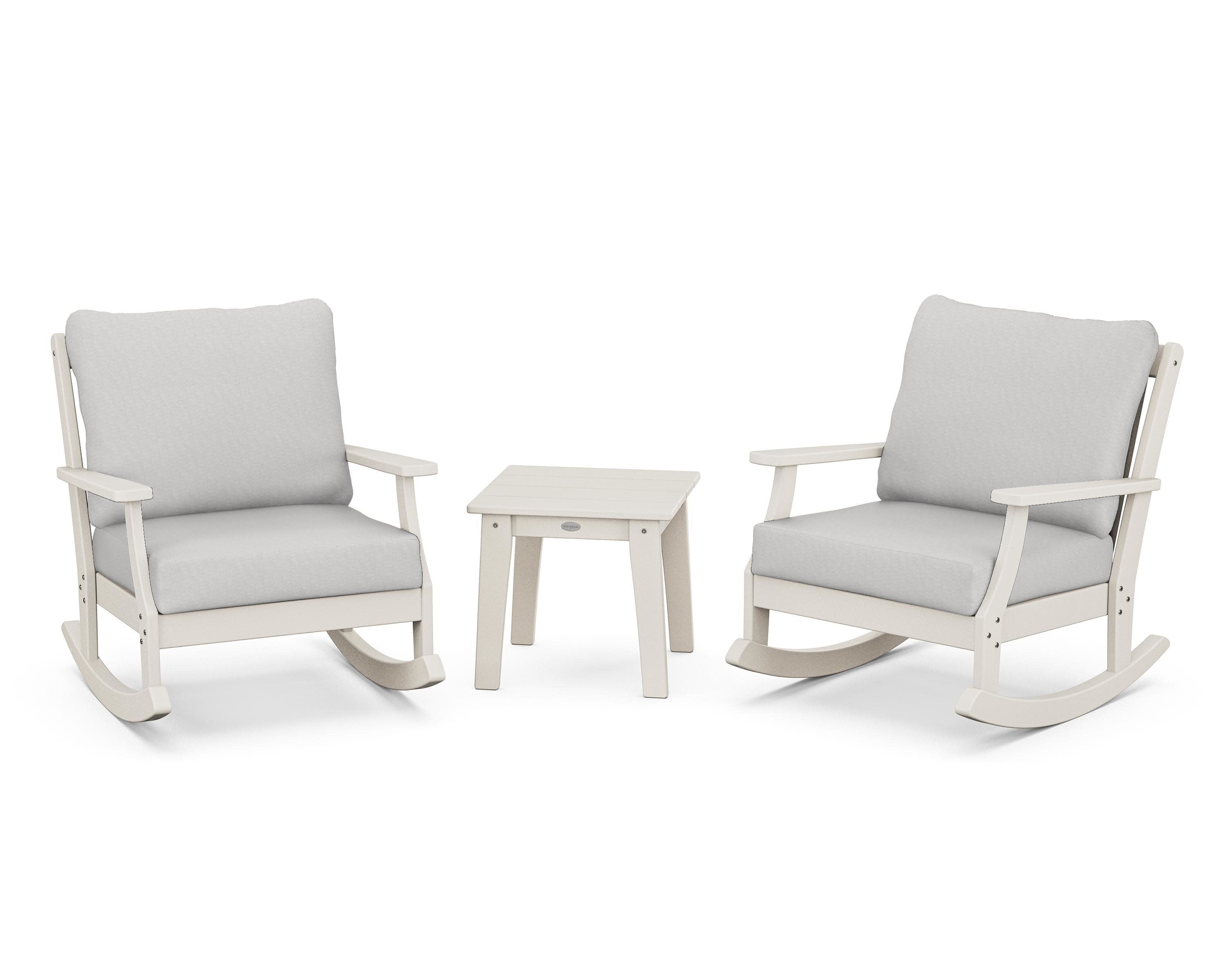 Braxton 3-Piece Deep Seating Rocker Set in Sand / Diamond in the Rough