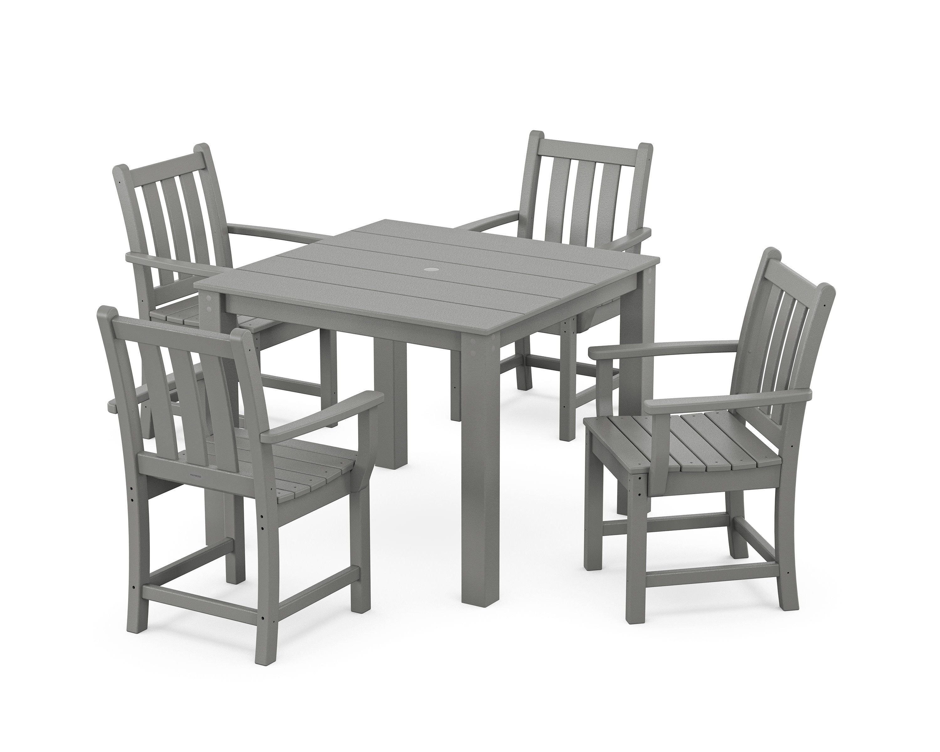 Traditional Garden 5-Piece Parsons Dining Set in Slate Grey